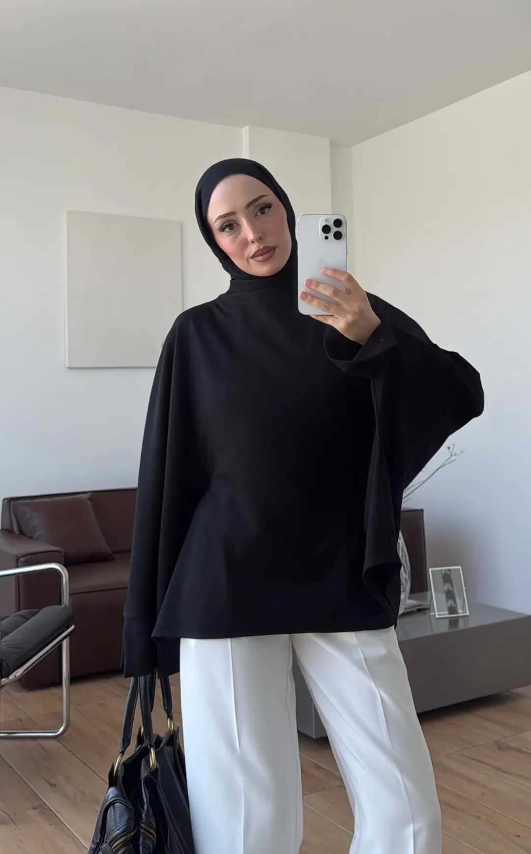 Oysho Bel Vurgulu Bluz Siyah