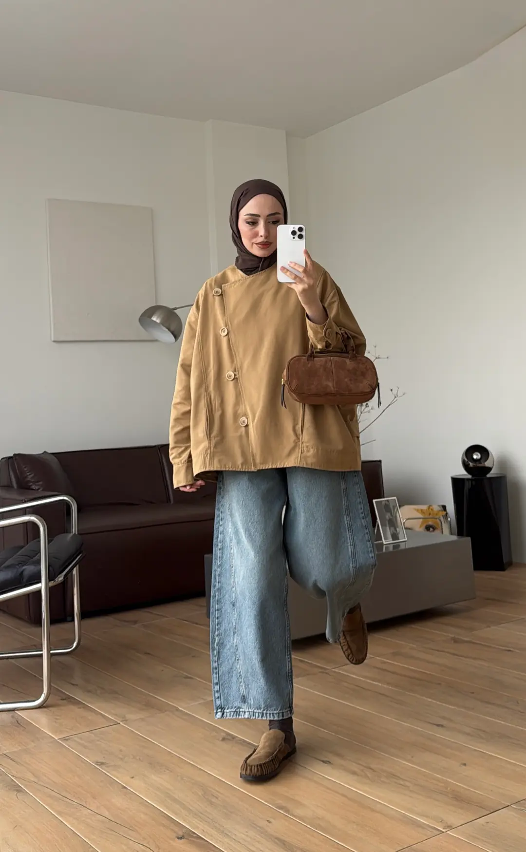 Ellen Gabardin Ceket Camel