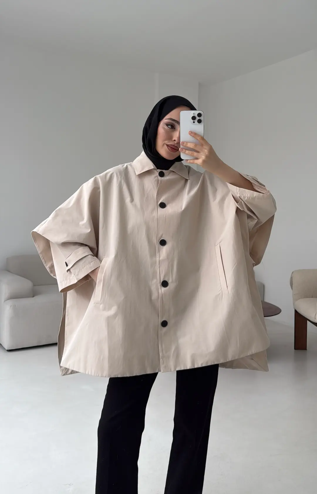Oversize Panço/Trenç Bej