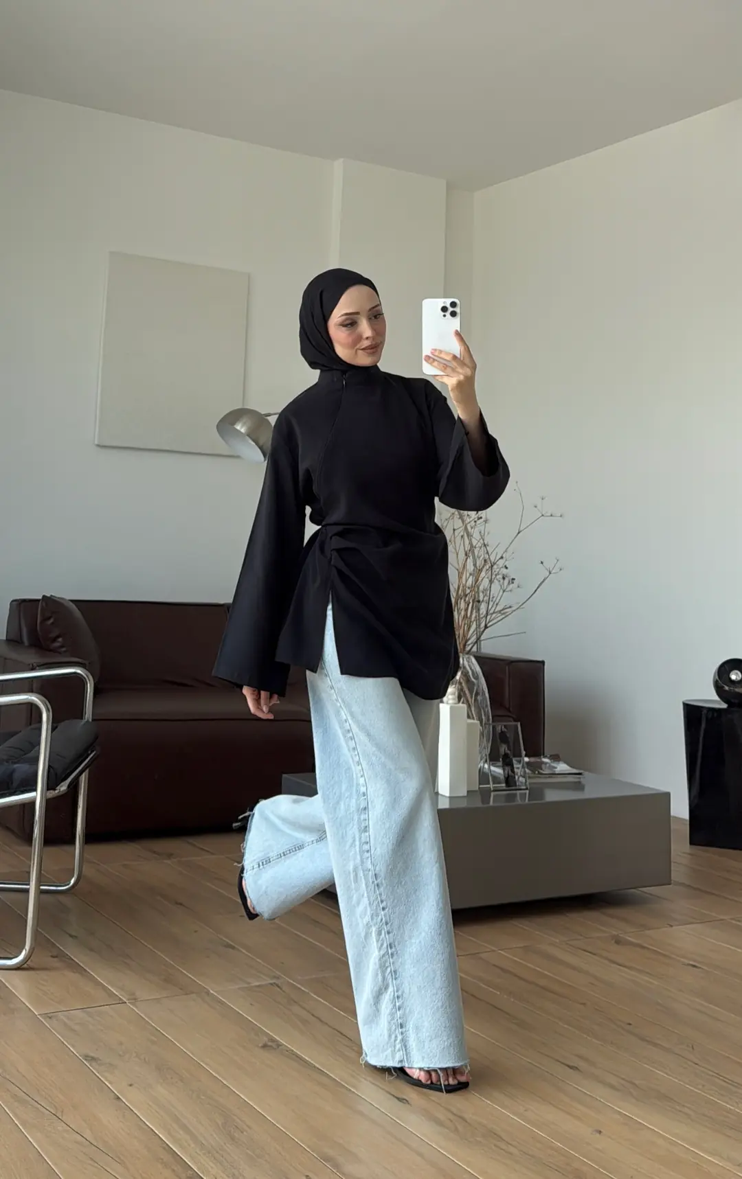 Modal Tasarım Bluz Siyah 