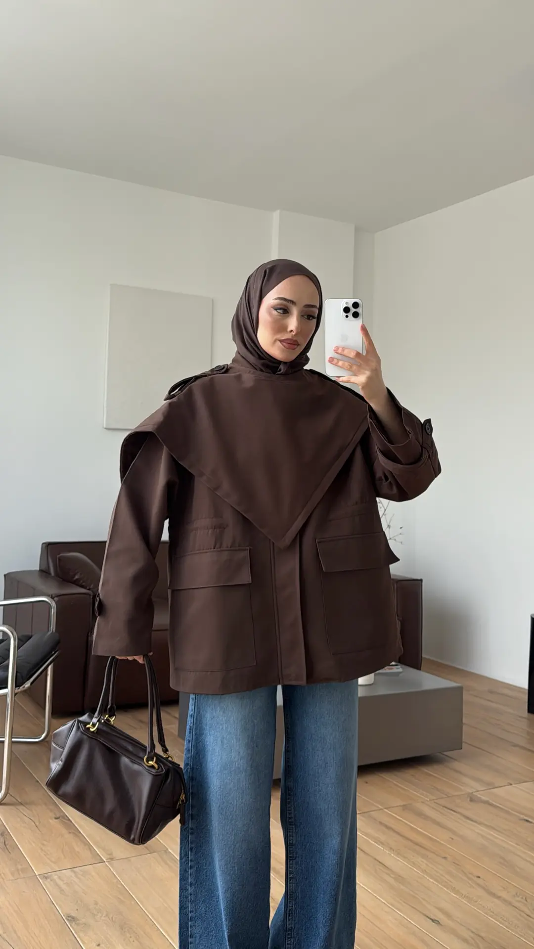 Çift Kullanımlı Trençkot Kahve