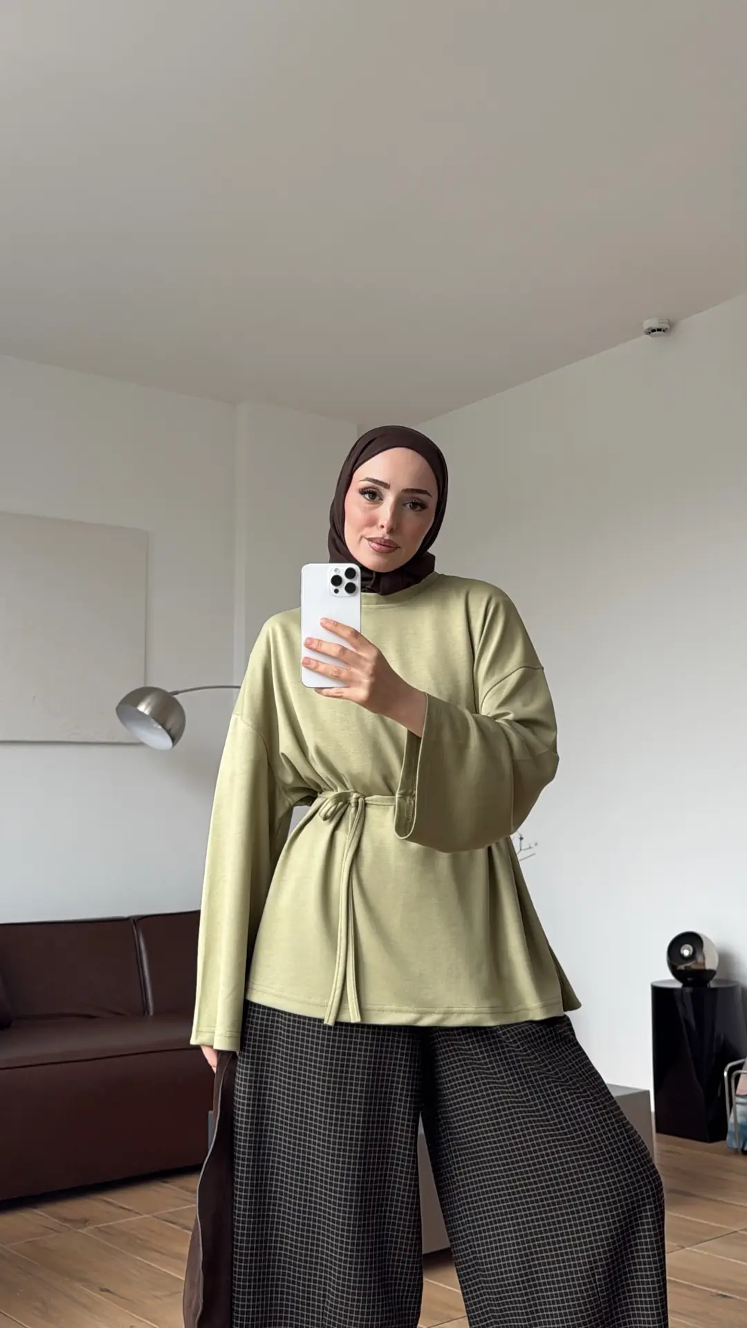 Seyyar Bağlamalı Oysho Kumaş Olive Tunik