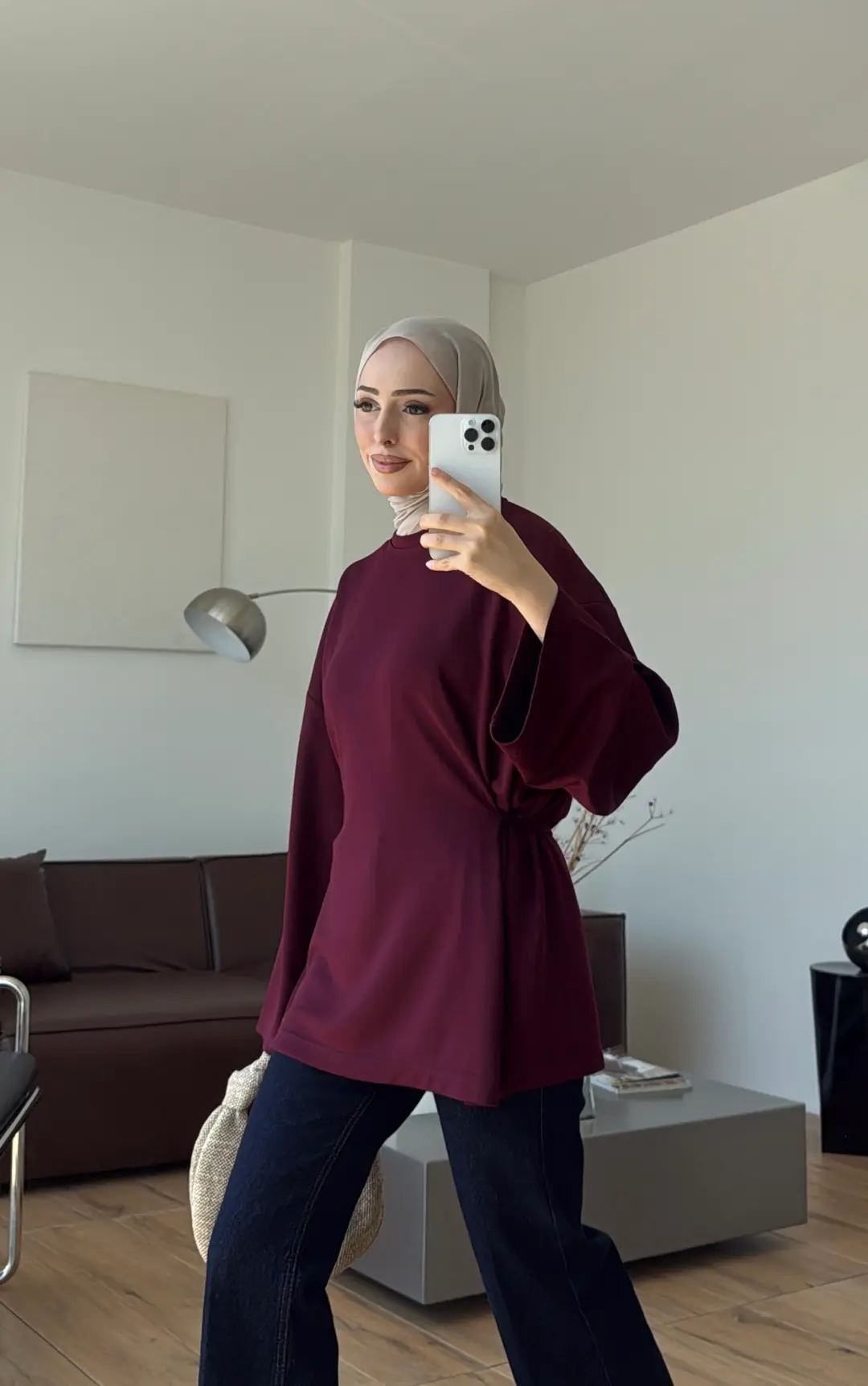 Bağlamalı Tunik Mürdüm
