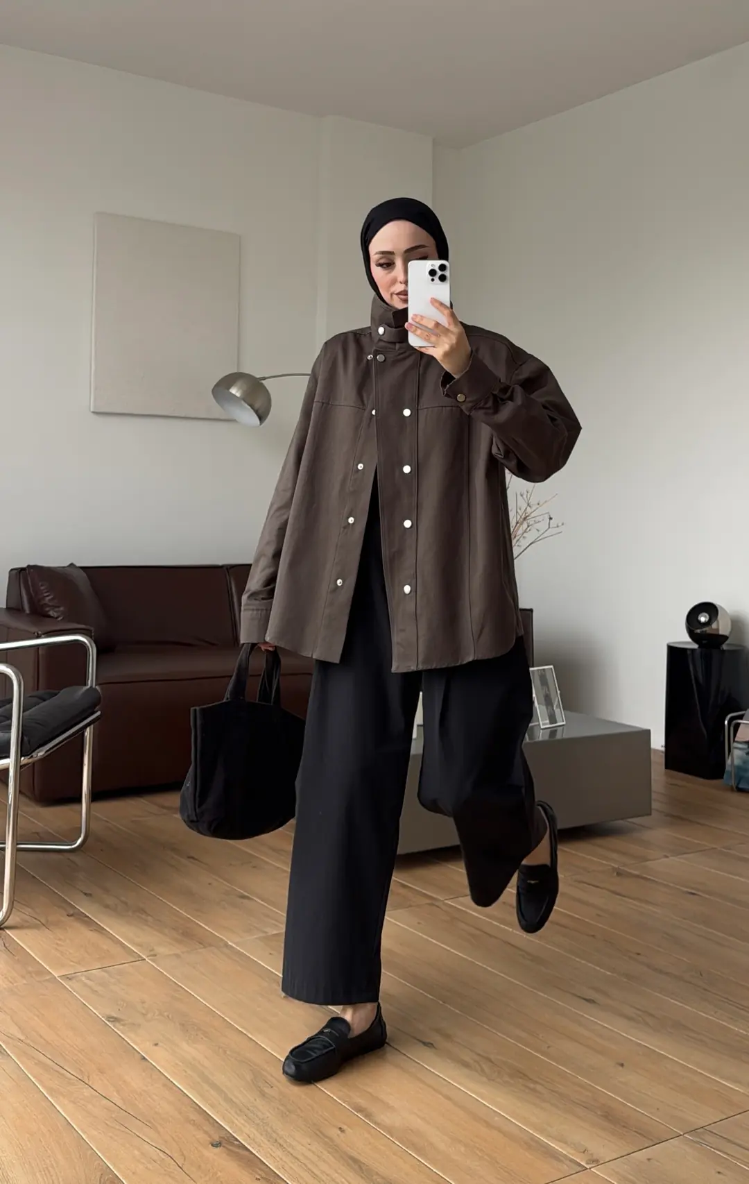 Çırçıtlı Dik Yaka Gabardin Ceket Haki
