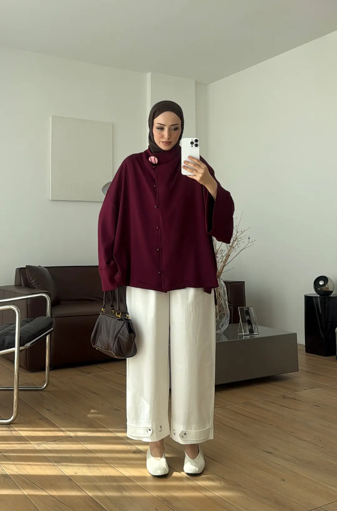 Tok Kumaş Oversize Mevsimlik Ceket Bordo