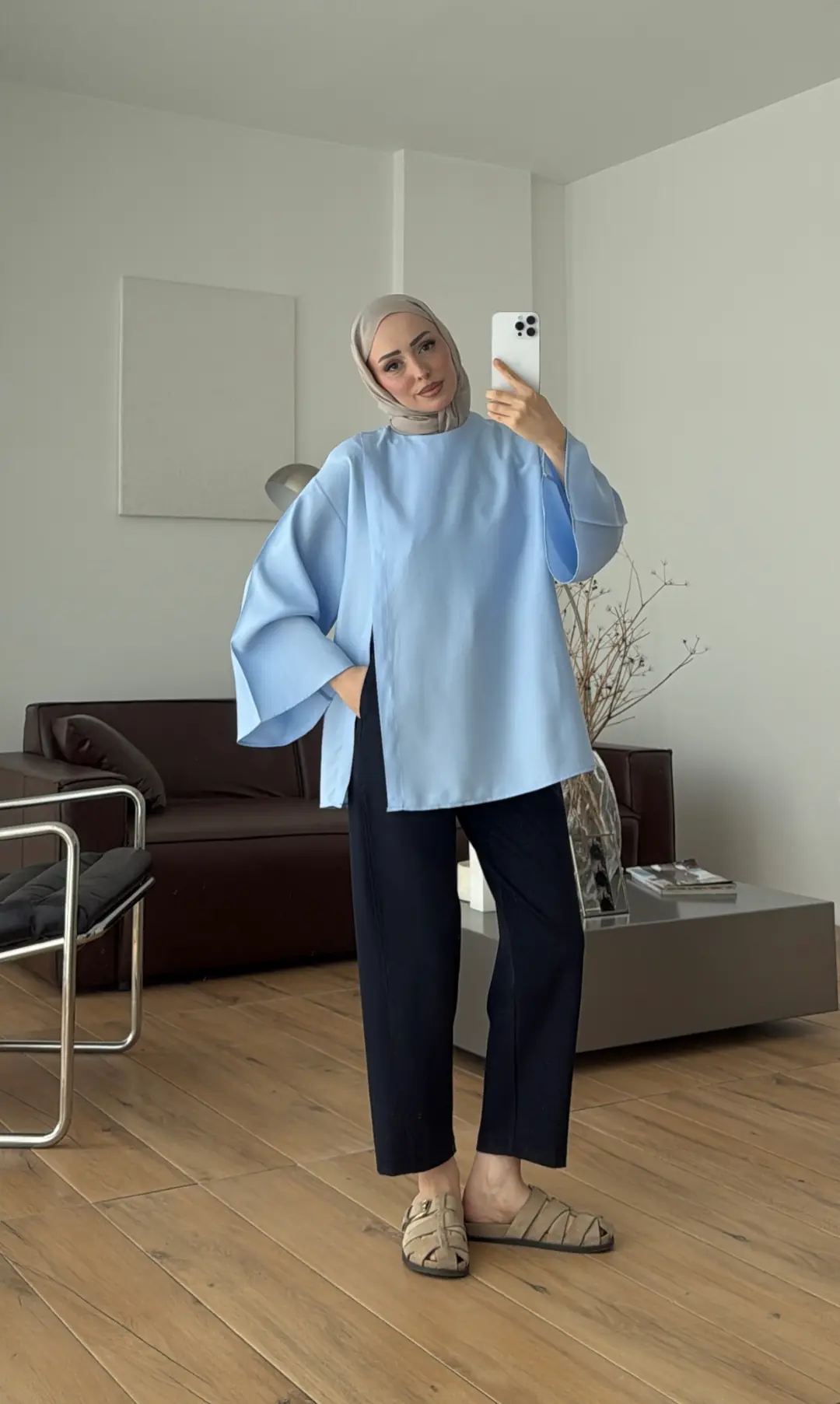 Kapaklı Bluz Mavi