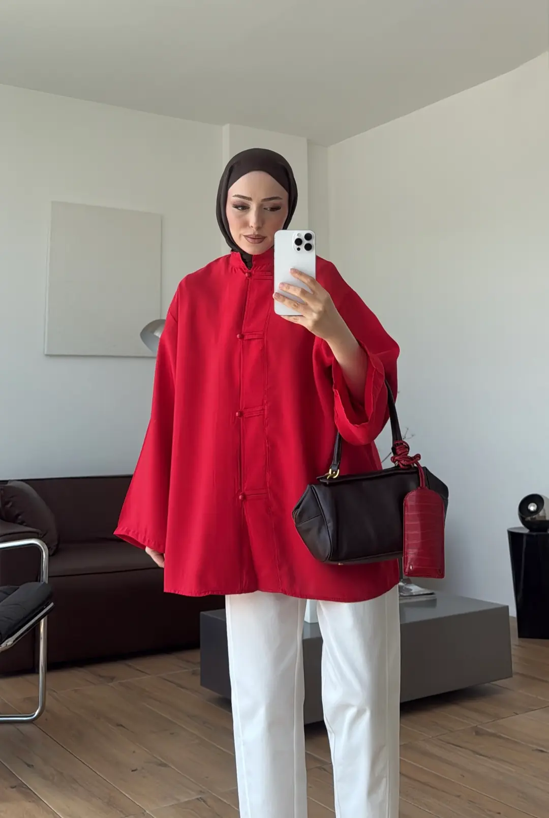 Kuşaklı Tunik Kırmızı