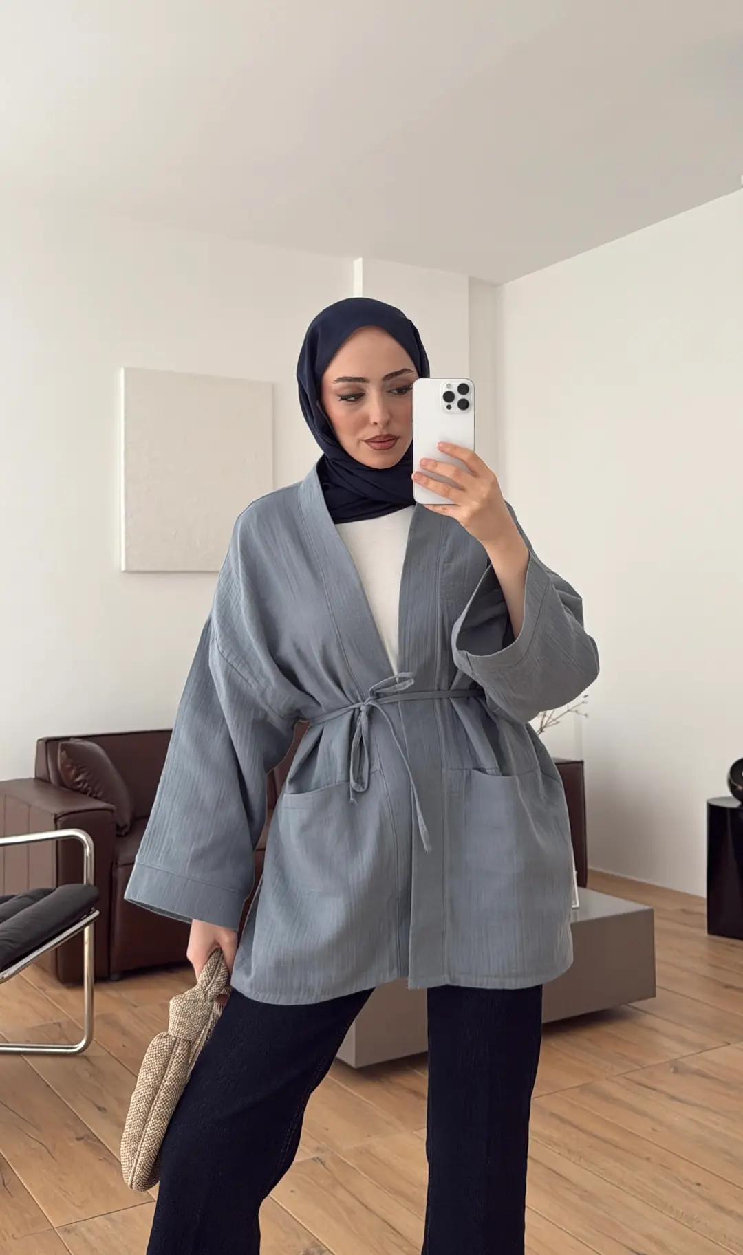 Müslin Kimono Mavi
