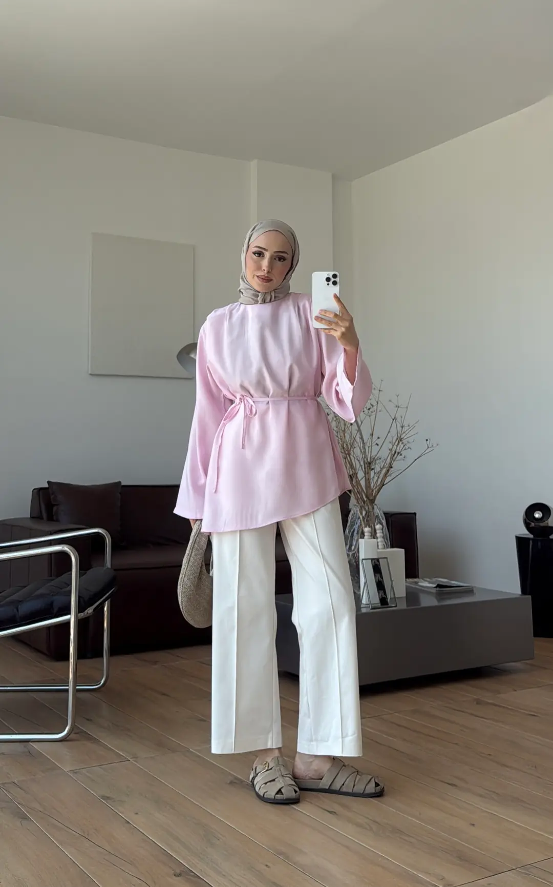 Vatkalı Asimetrik Bluz Pembe 