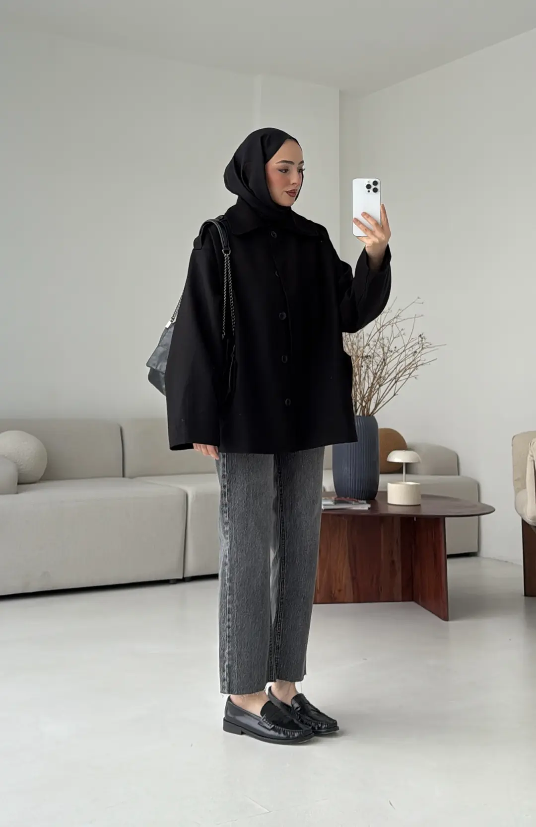 Bağlamalı Trenç Siyah