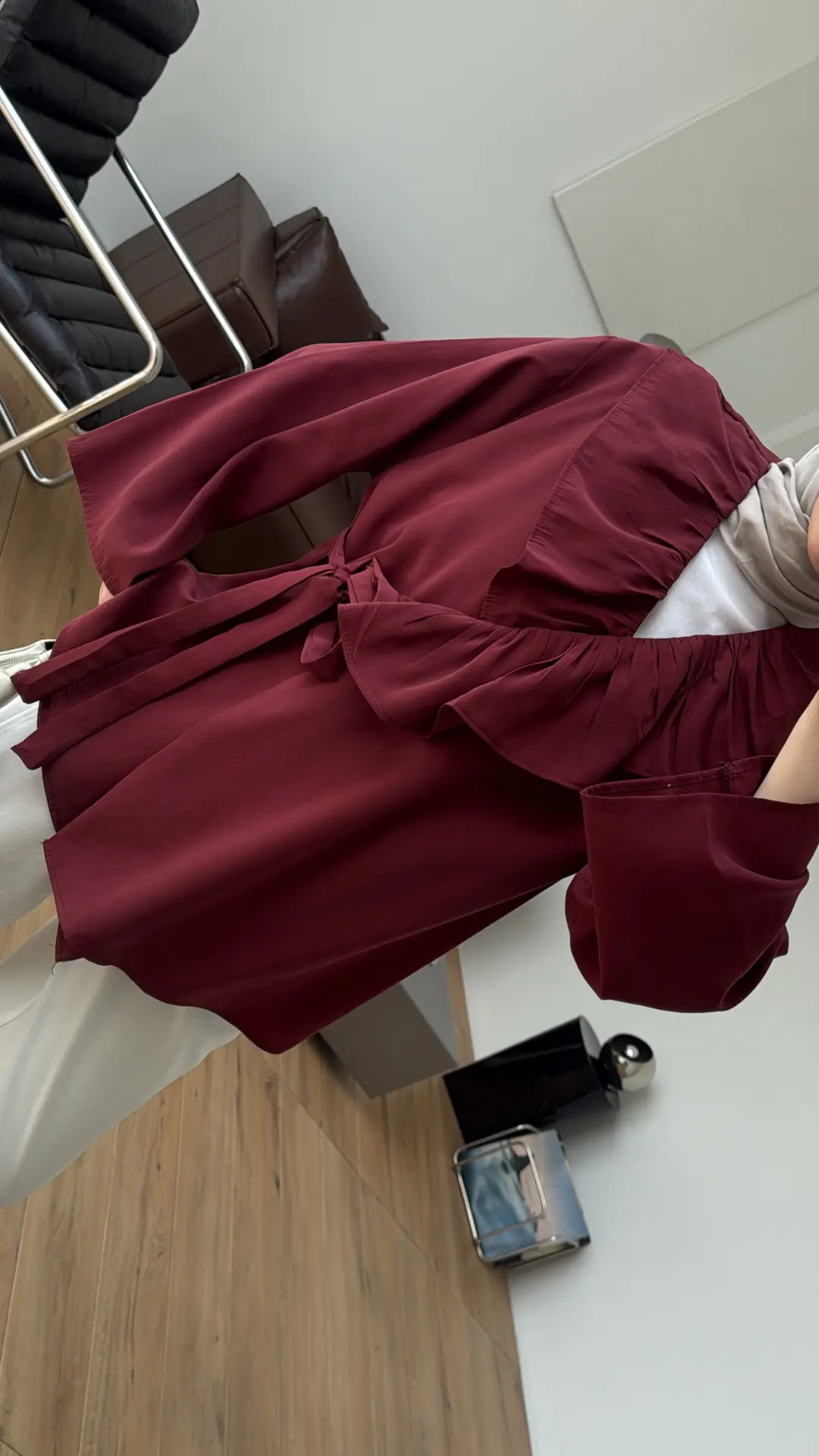Fırfırlı ModaL Bluz Bordo