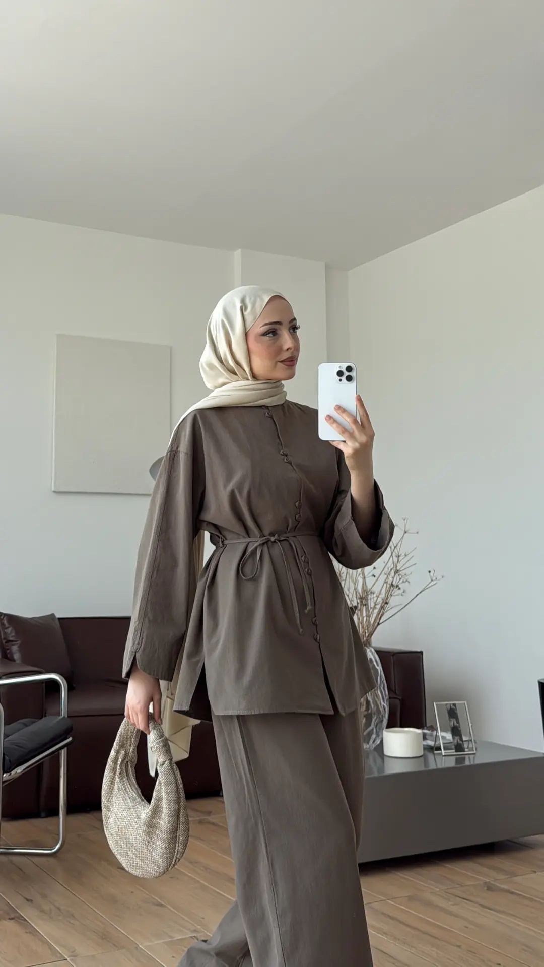 Bisiklet Yaka Keten Takım Haki