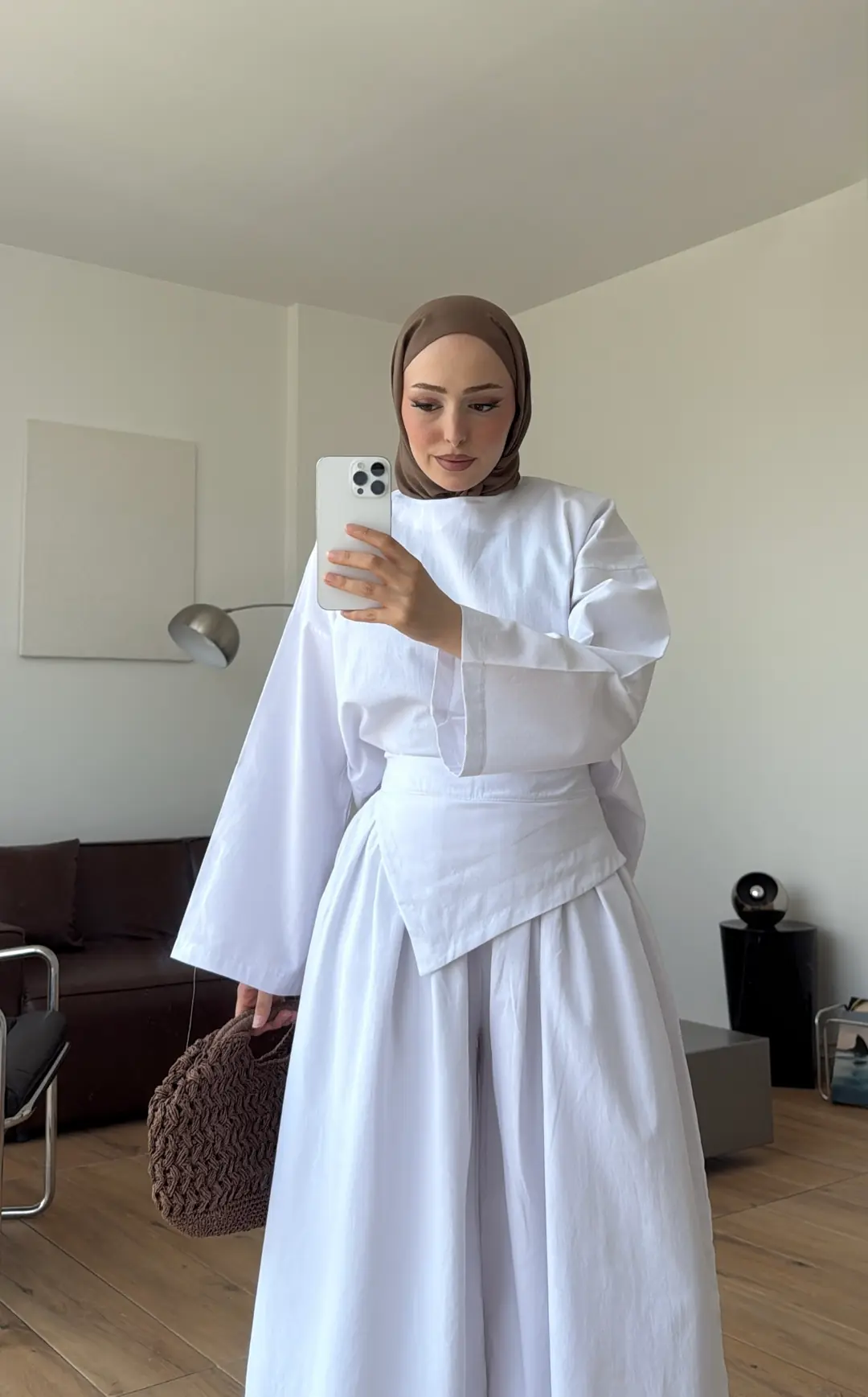 Lale Keten Takım Beyaz