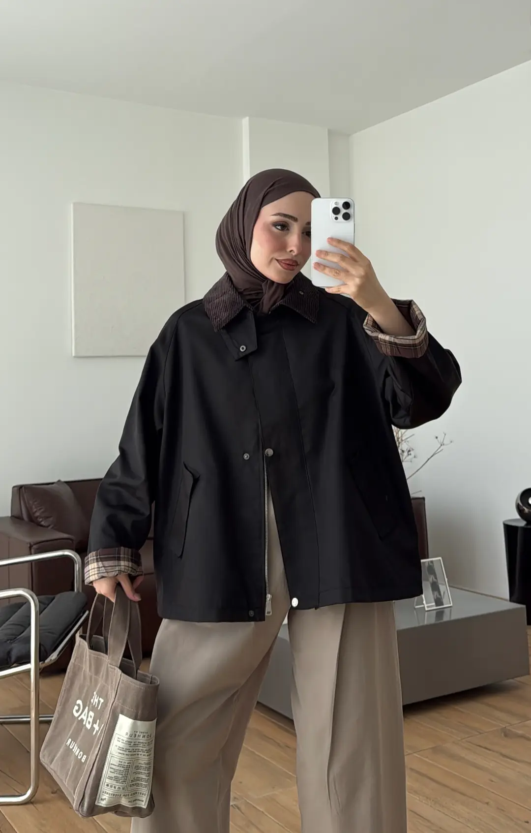 Kadife Yaka Burberry Ceket Acı Kahve