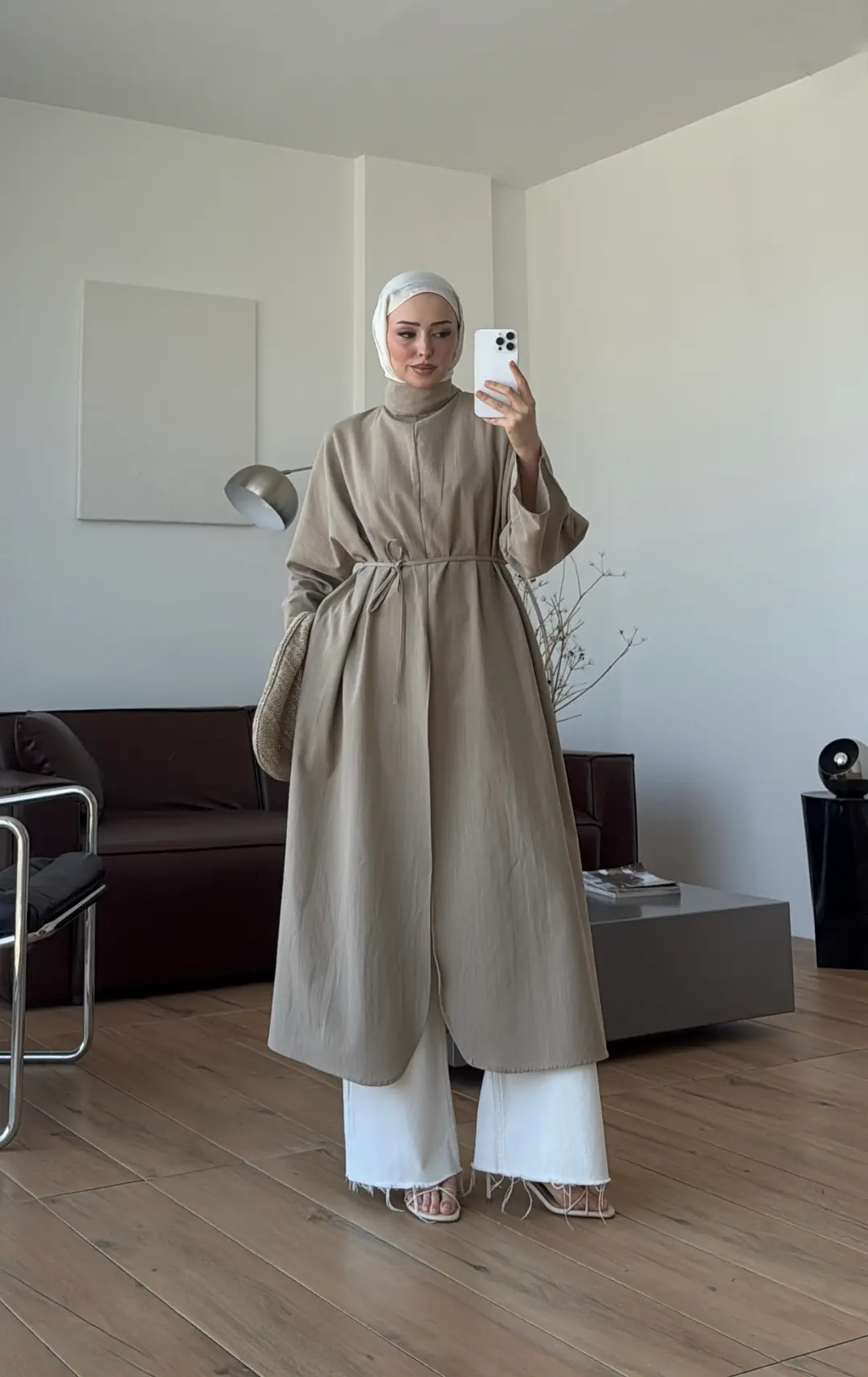 Sofia Yırtmaçlı Keten Tunik Haki