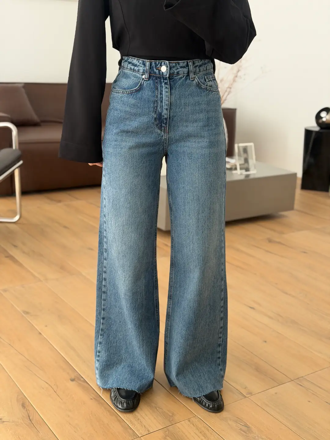 Wide Leg Paçası Kesik Jean
