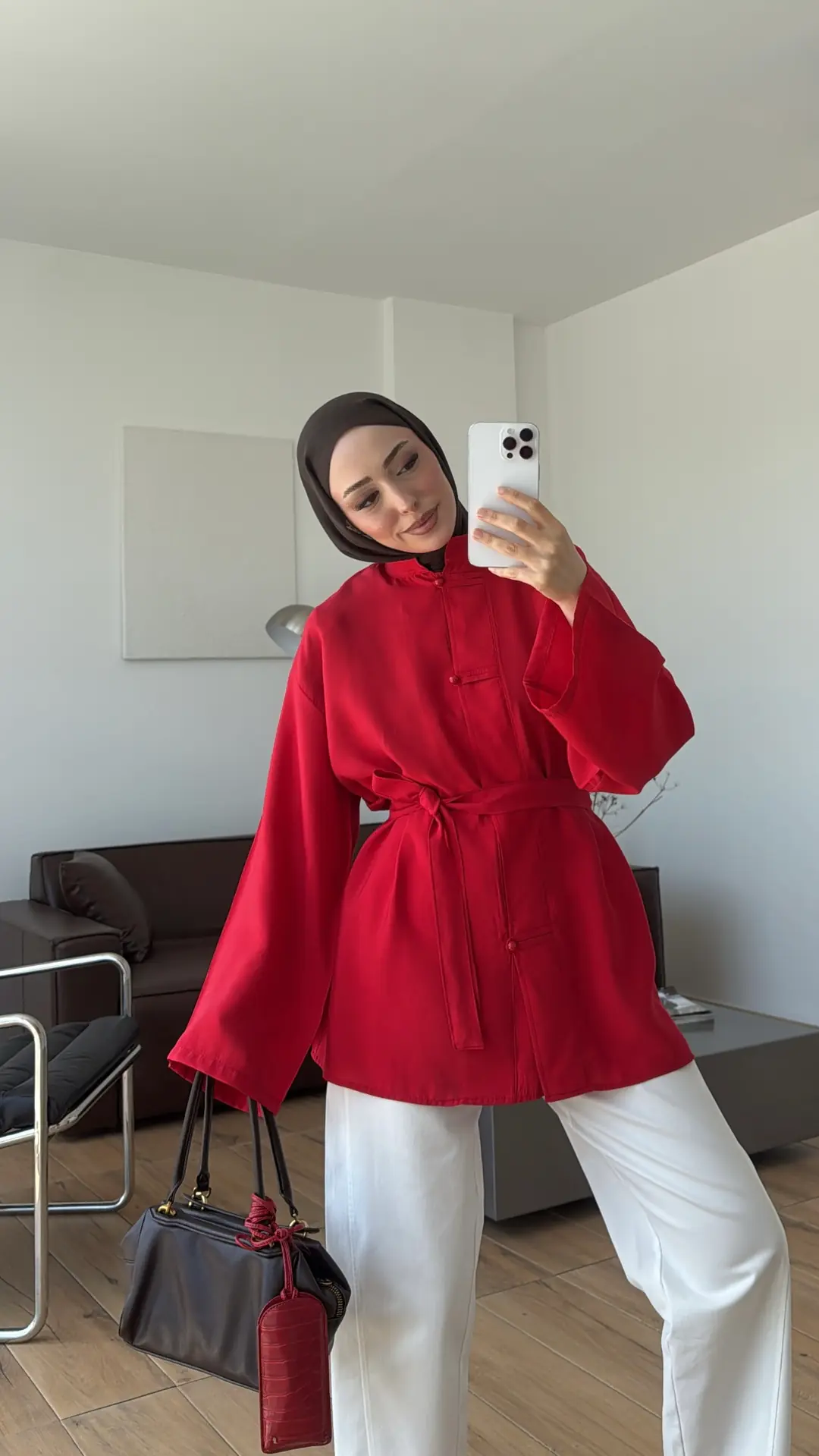 Kuşaklı Tunik Kırmızı