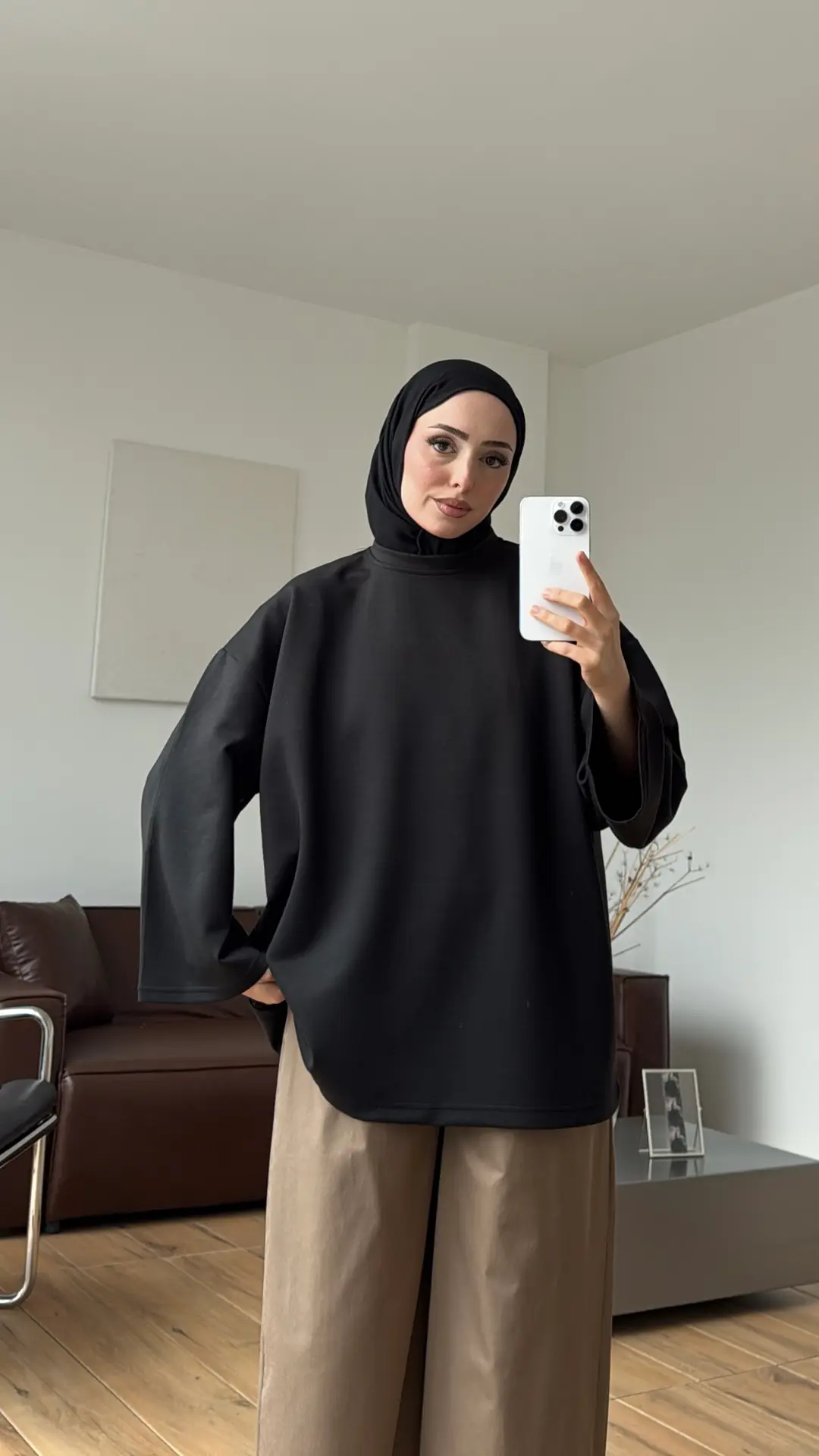 Seyyar Bağlamalı Oysho Kumaş Siyah Tunik