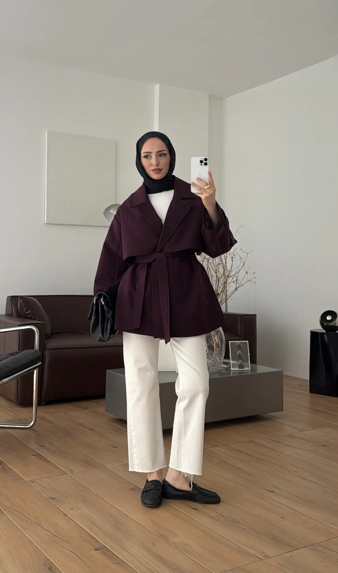 Kısa Trençkot Mürdüm