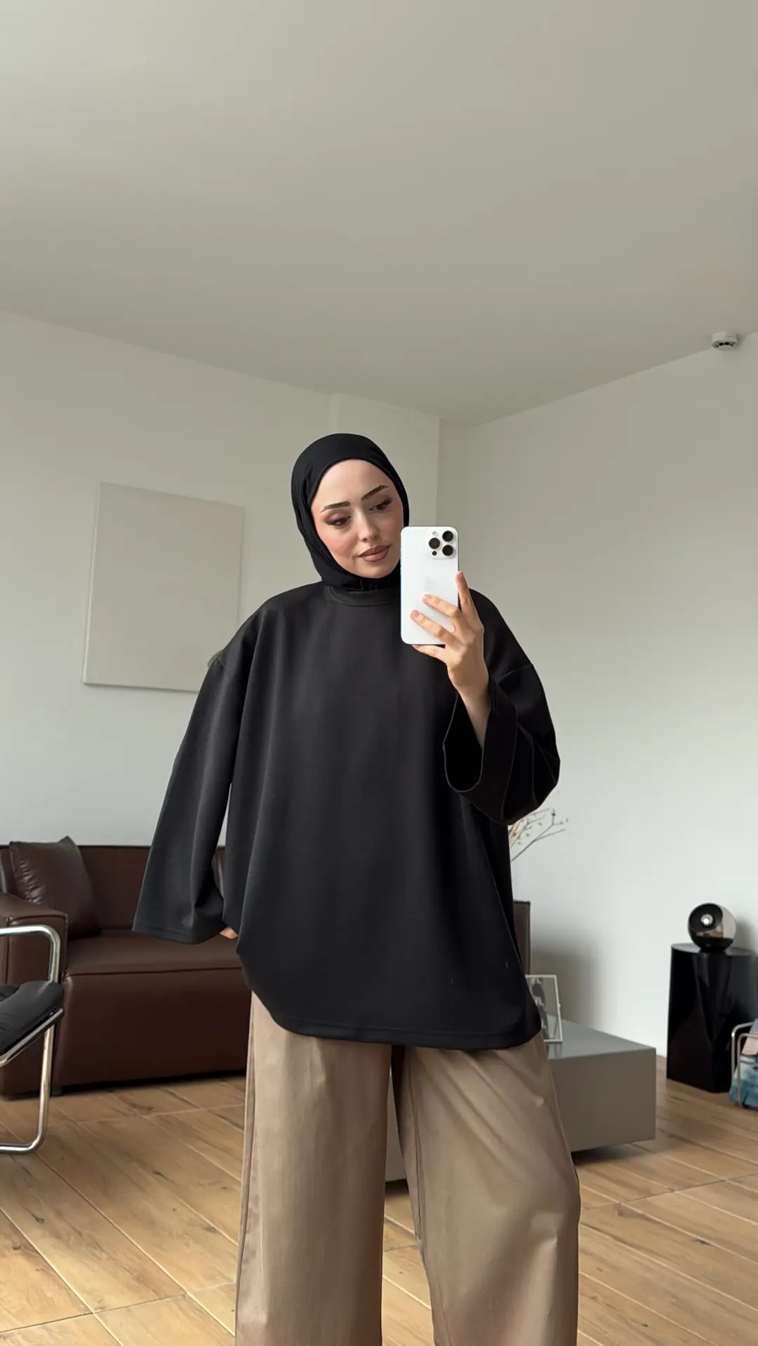 Seyyar Bağlamalı Oysho Kumaş Siyah Tunik