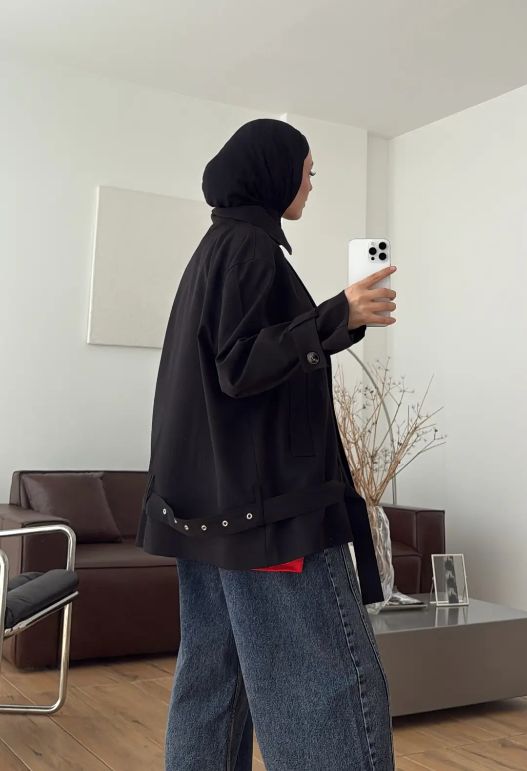 Kemerli Ells Trenç Siyah