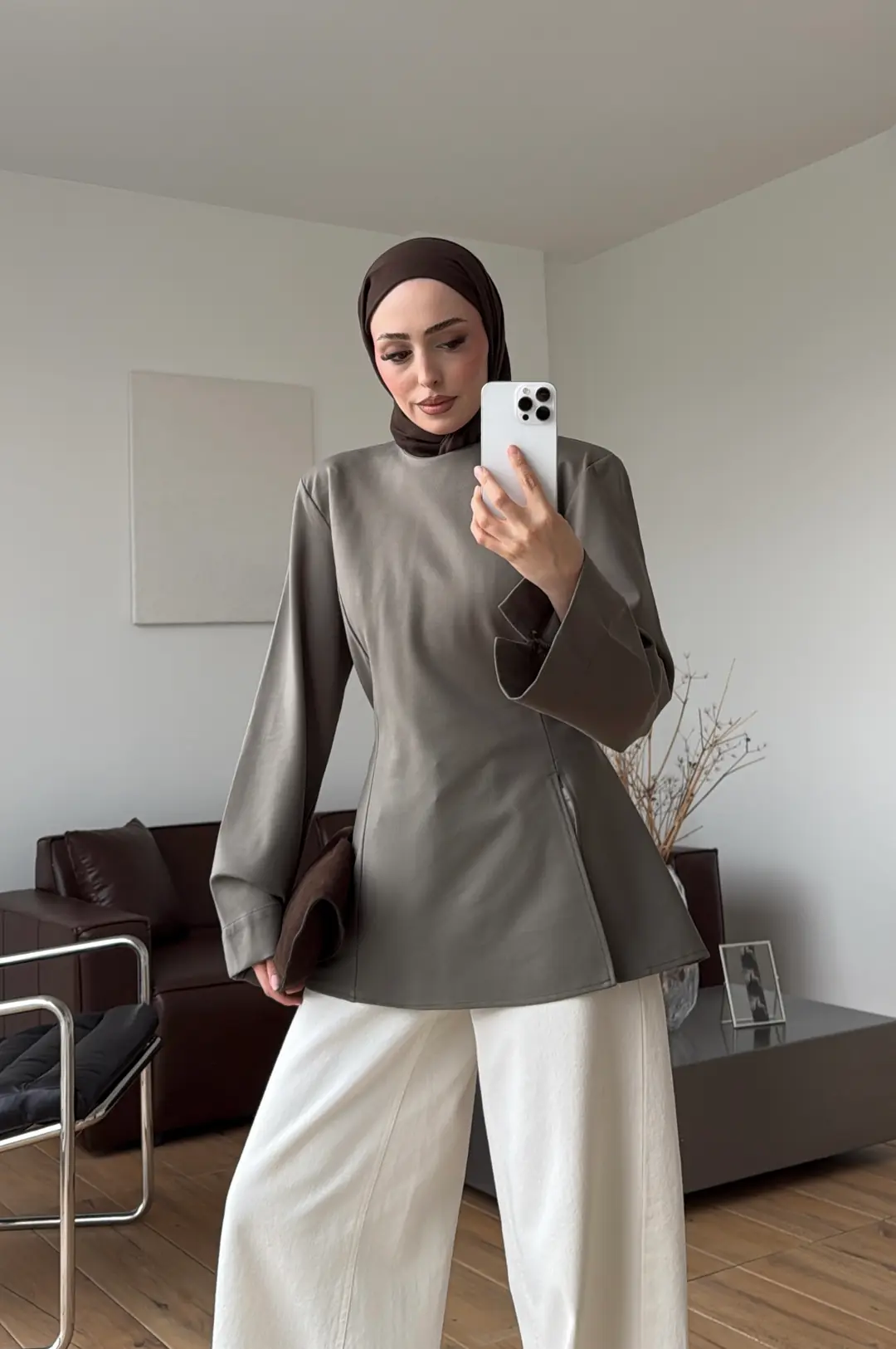 Vatkalı Yırtmaç Detay Bluz Çağla