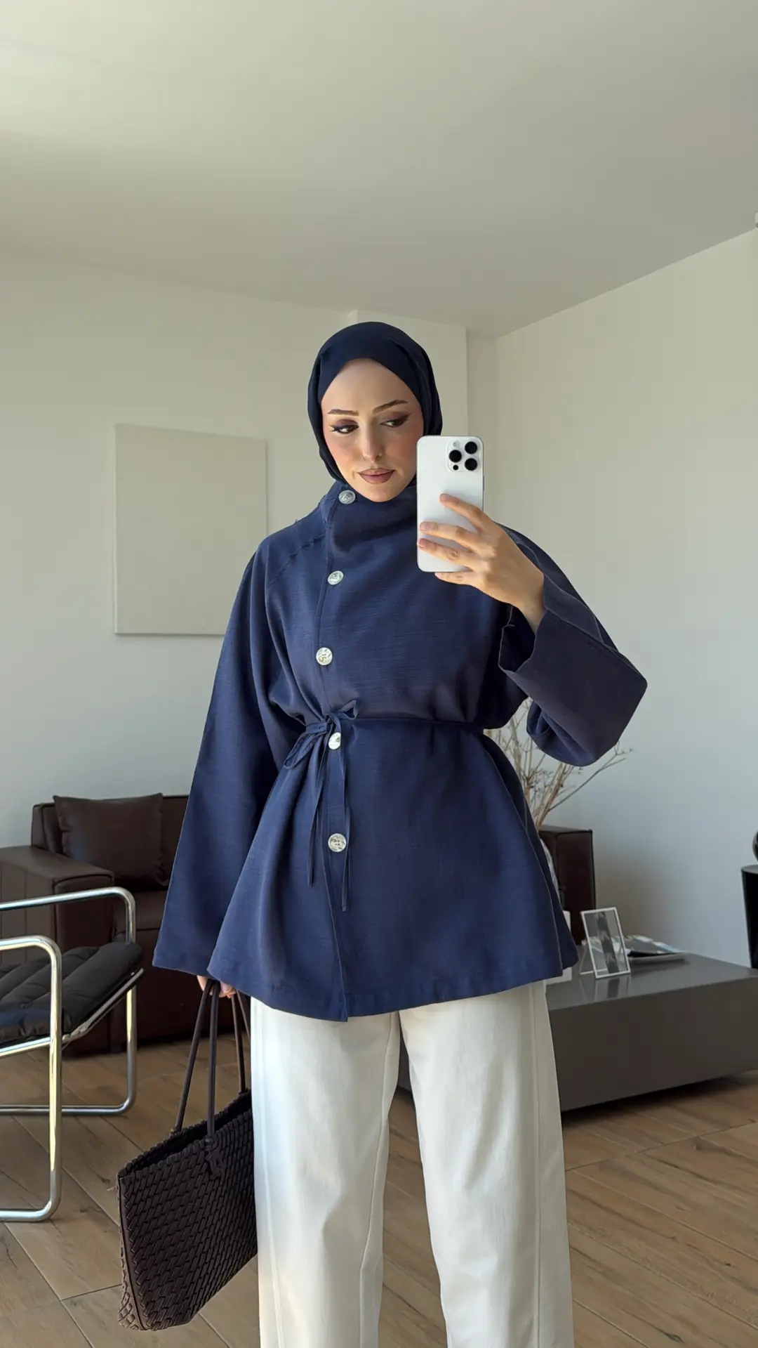 Dik Yaka Yazlık Ceket Lacivert