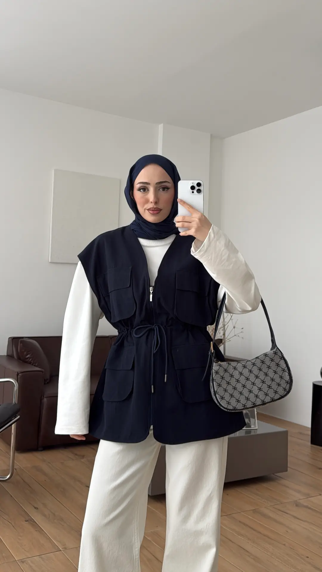 Cepli Gabardin Yelek Lacivert