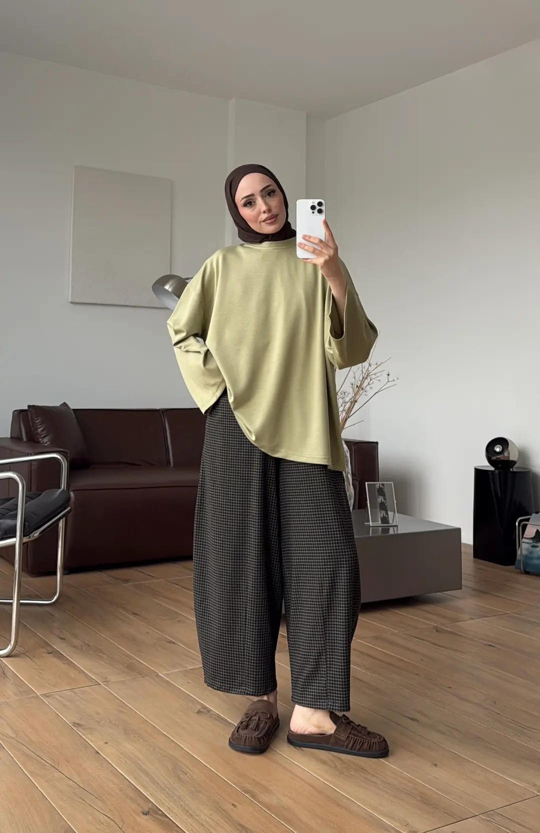 Seyyar Bağlamalı Oysho Kumaş Olive Tunik