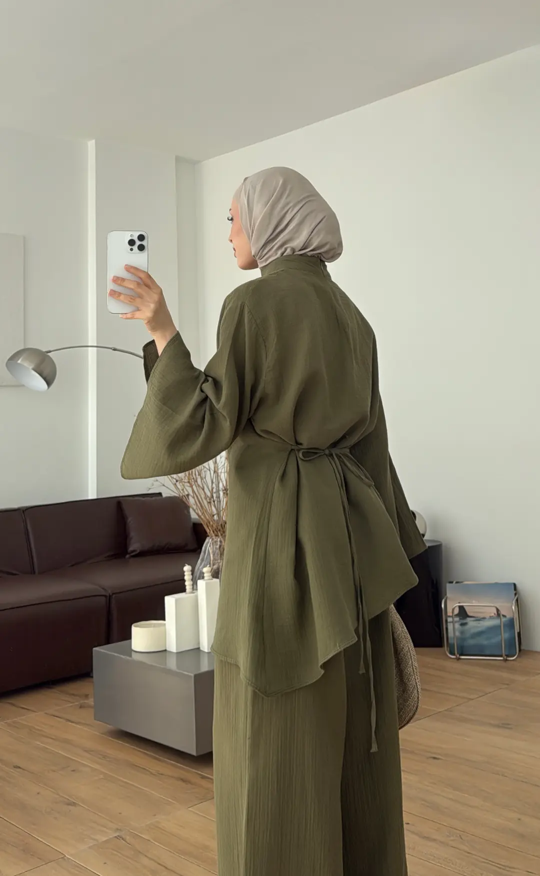 Müslin Asimetri Takım Haki