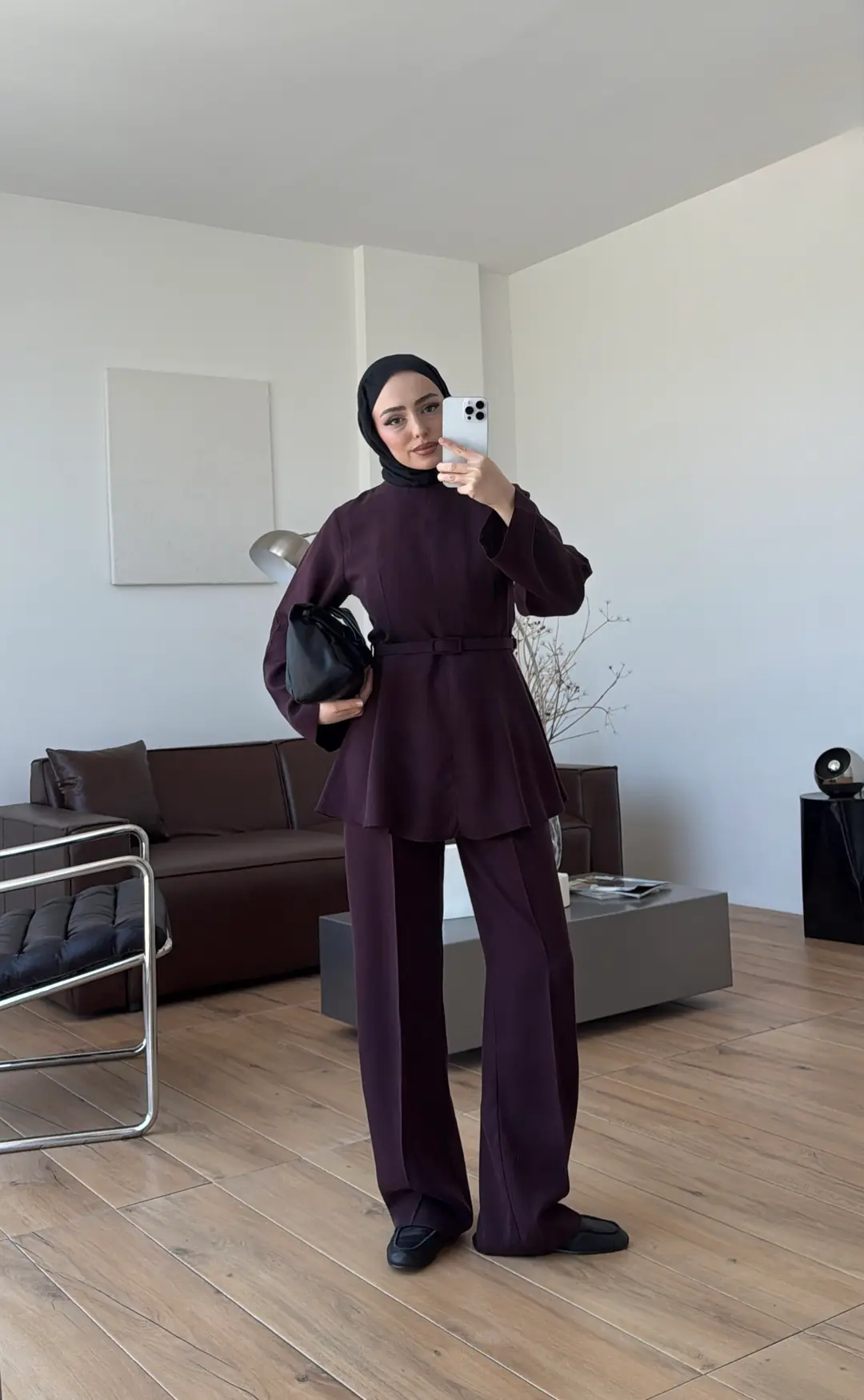 Kemerli Volanlı Takım Mürdüm