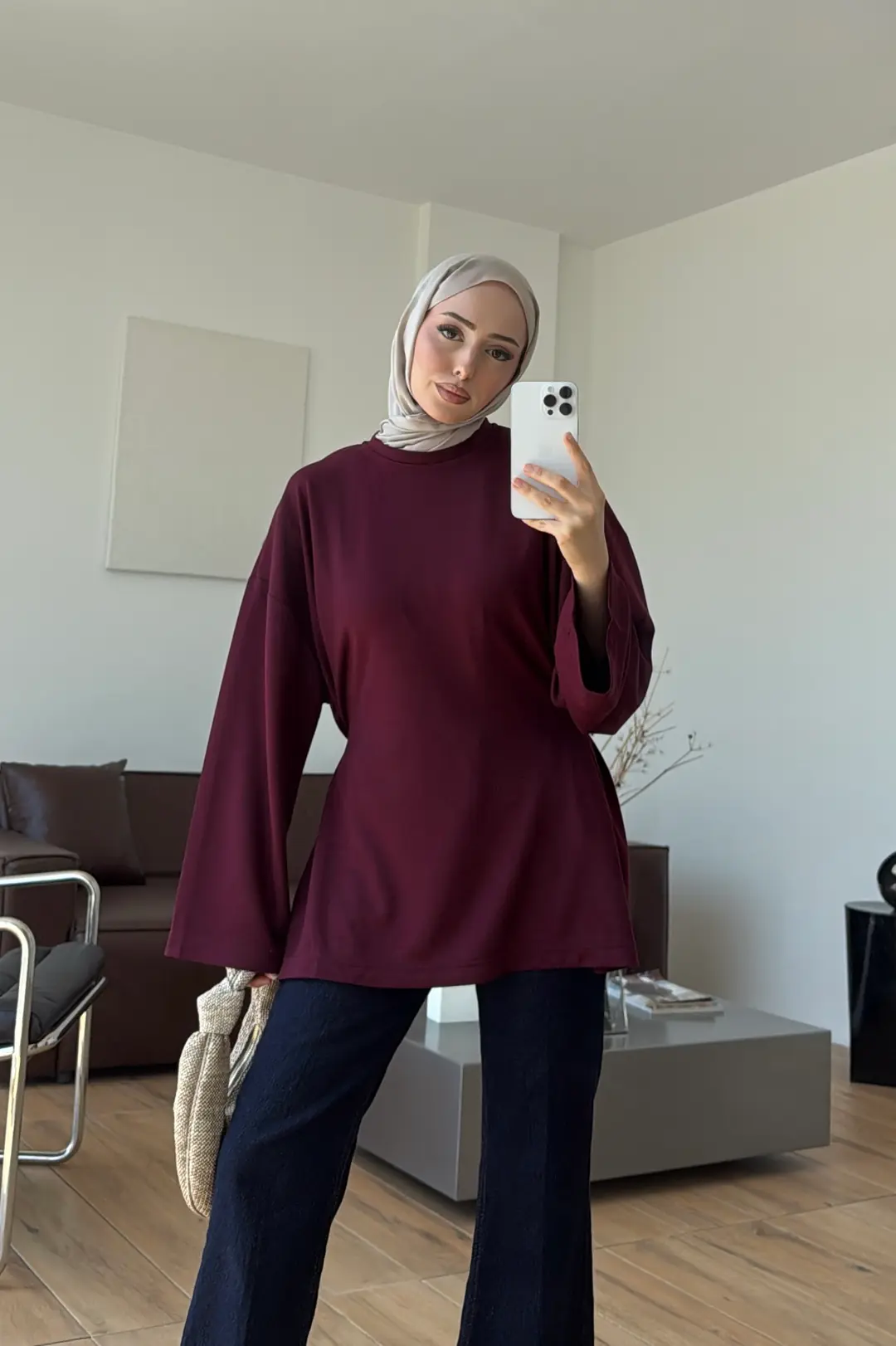 Bağlamalı Tunik Mürdüm