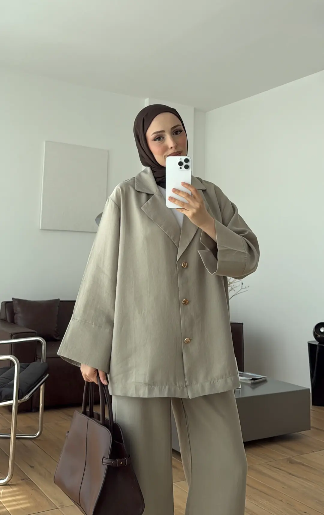 Toka Detay Tunik Takım Bej