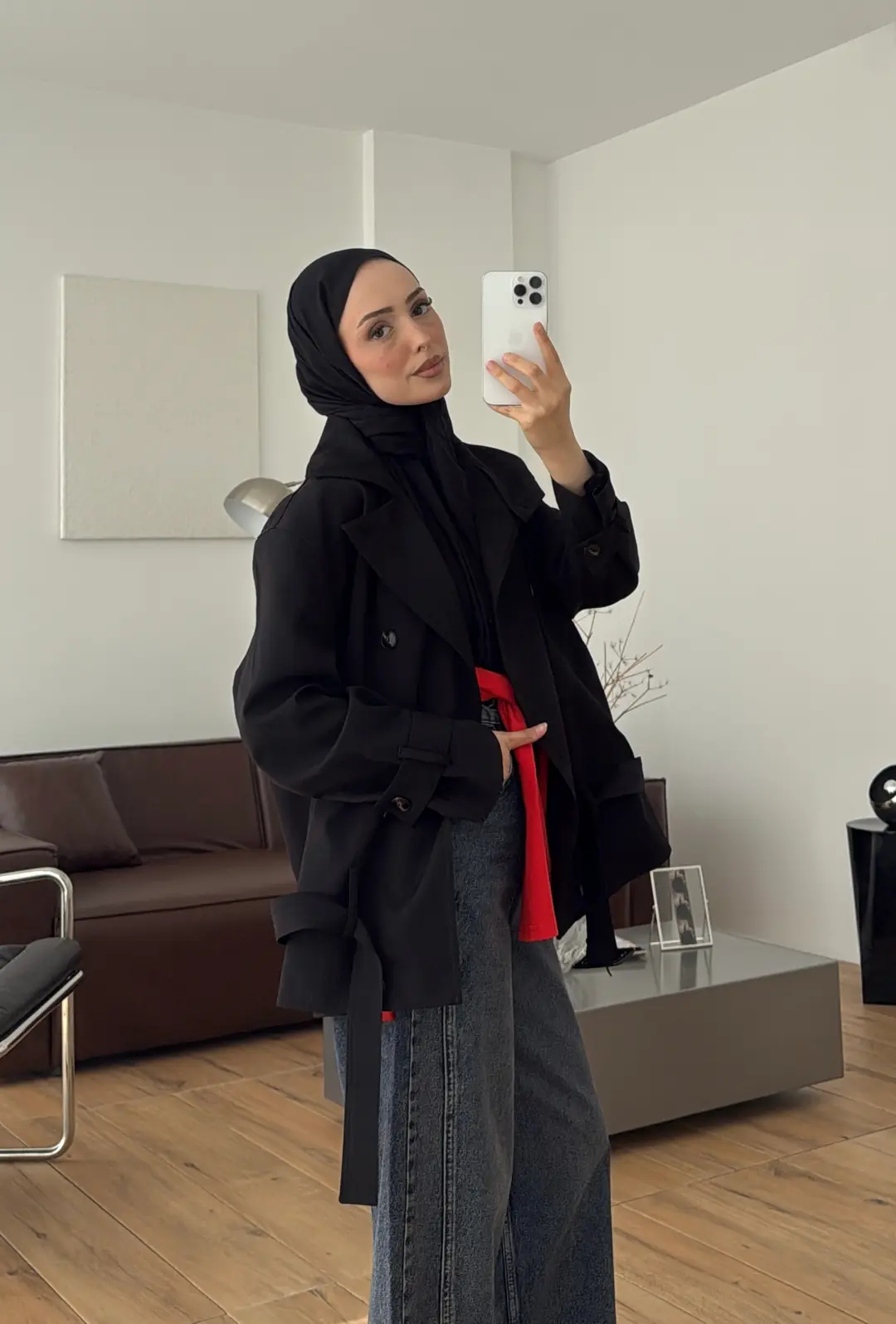 Kemerli Ells Trenç Siyah