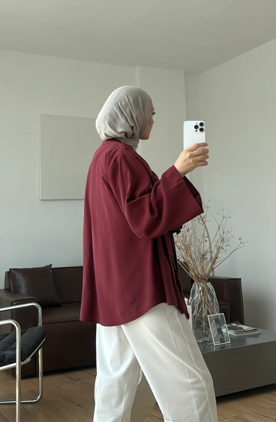 Fırfırlı ModaL Bluz Bordo