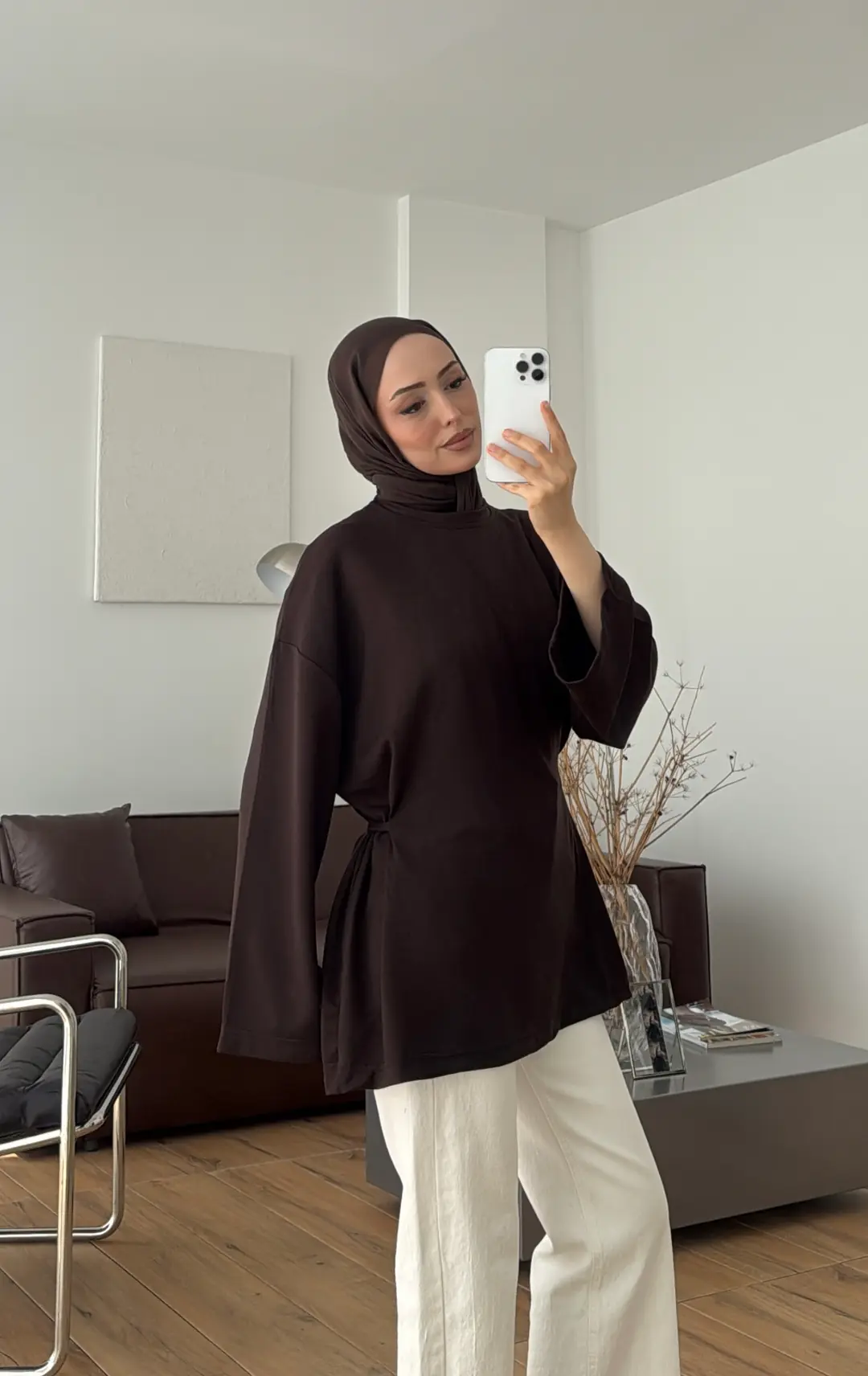Bağlamalı Tunik Kahve