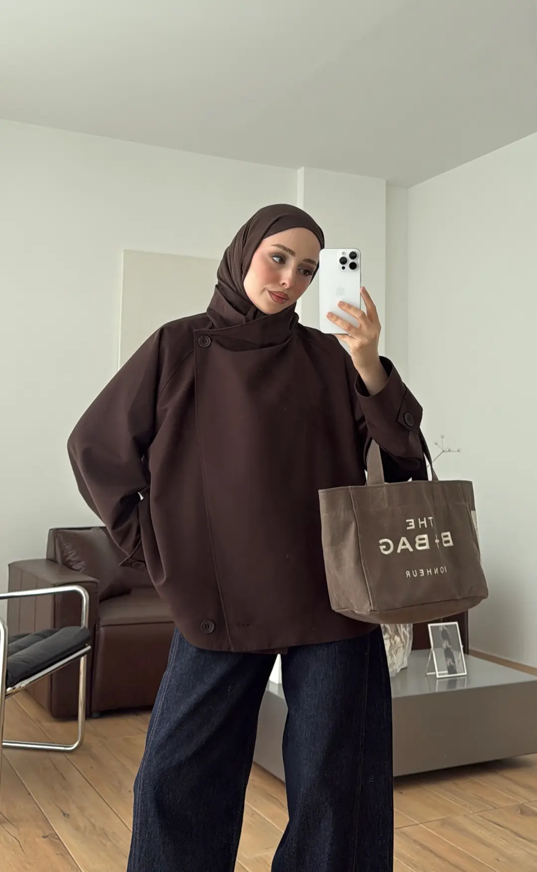 Kapaklı Mery Trenç Kahve