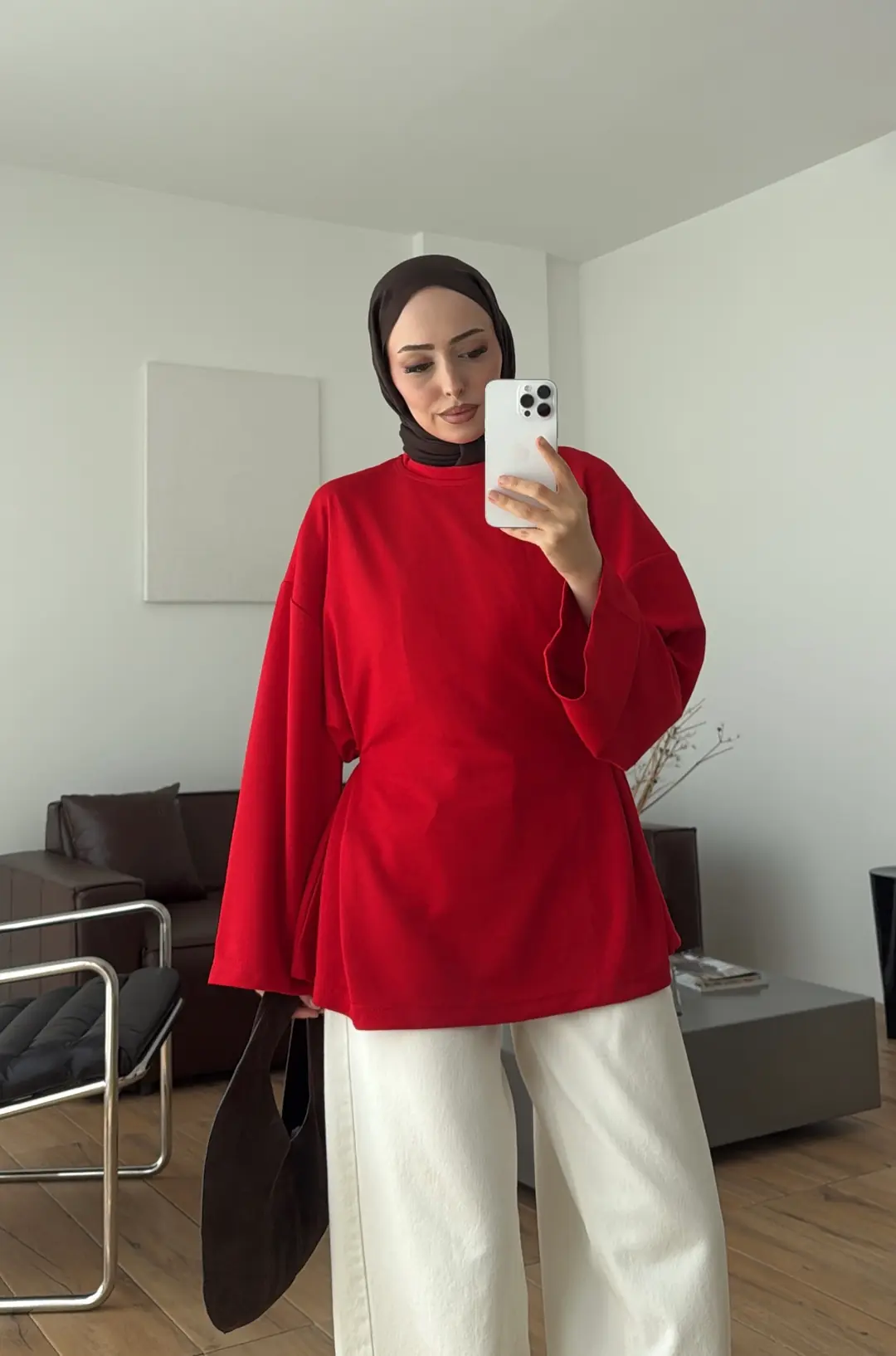 Bağlamalı Tunik Kırmızı
