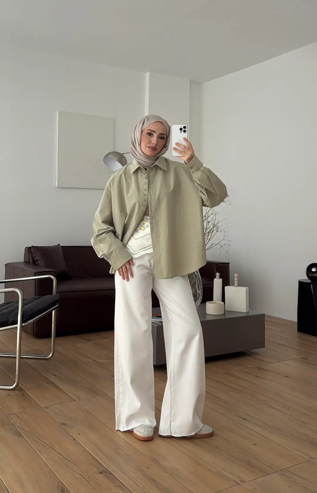 Poplin Sık Düğmeli Gömlek Açık Yeşil
