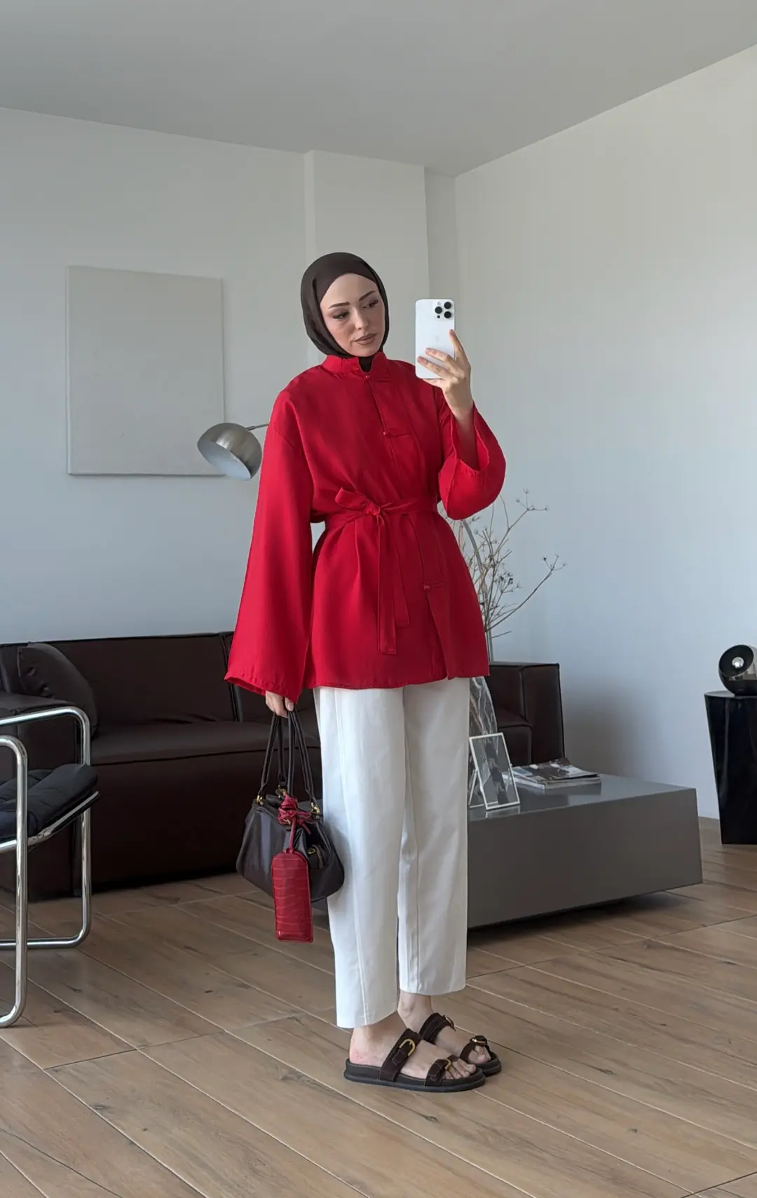 Kuşaklı Tunik Kırmızı