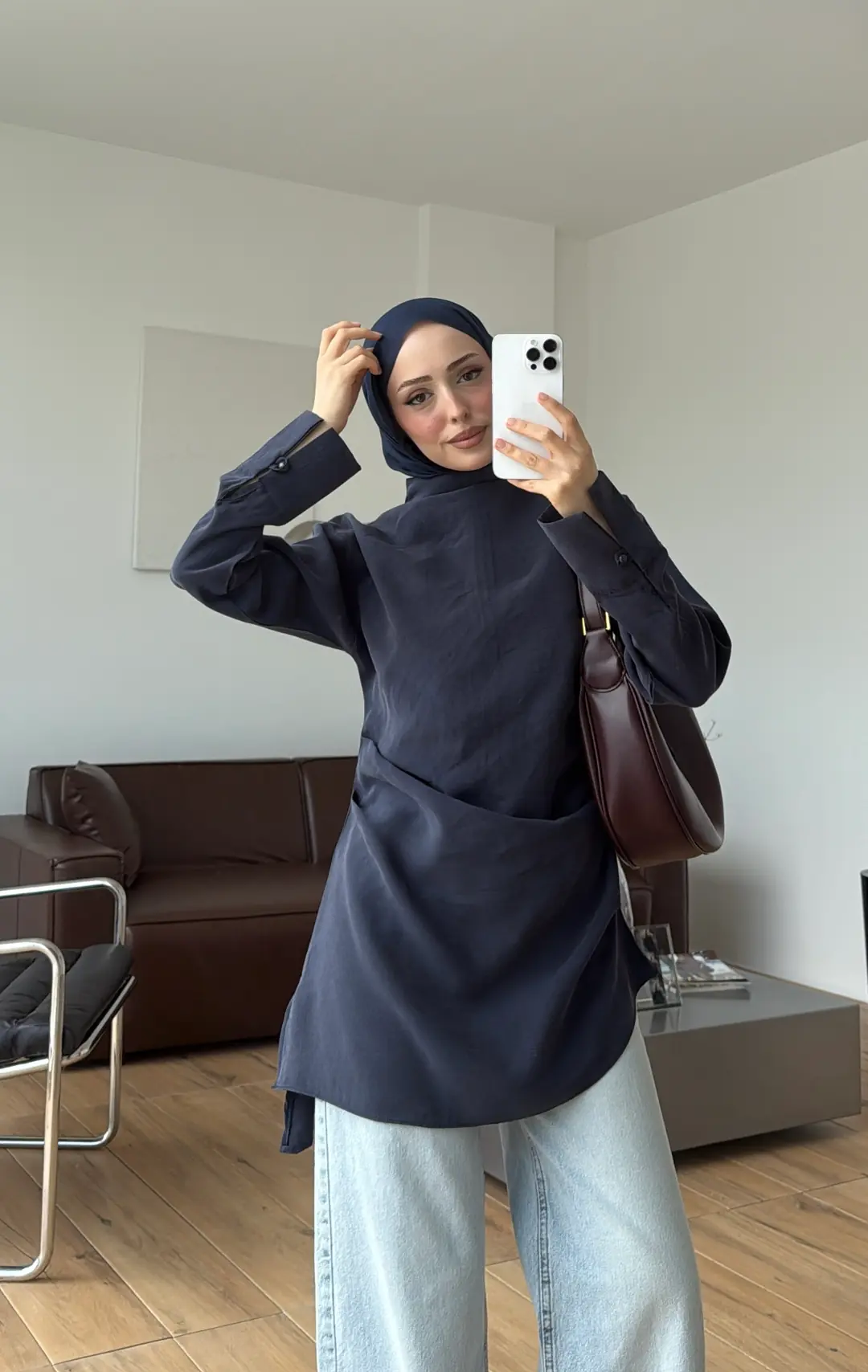 Drape Bluz Lacivert