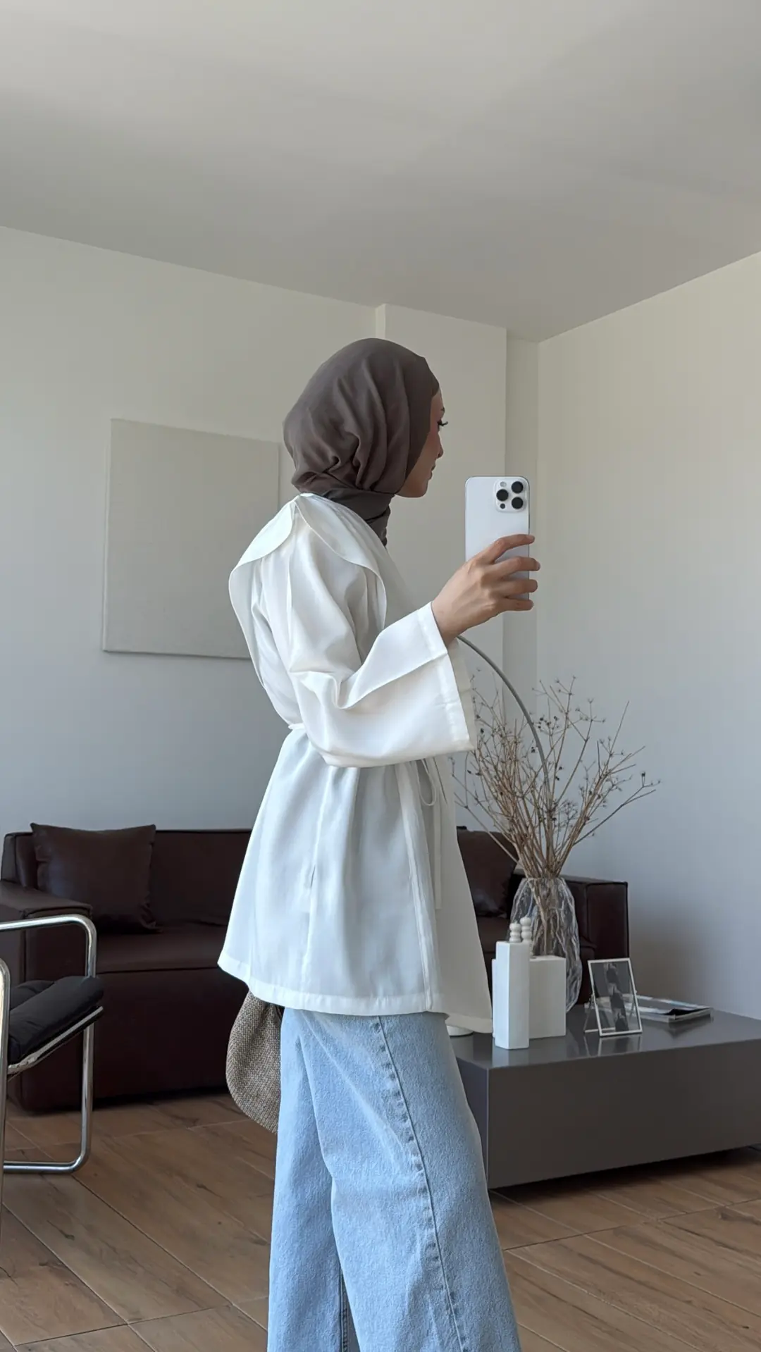 Omuz Detay Bağcıklı Tunik Beyaz