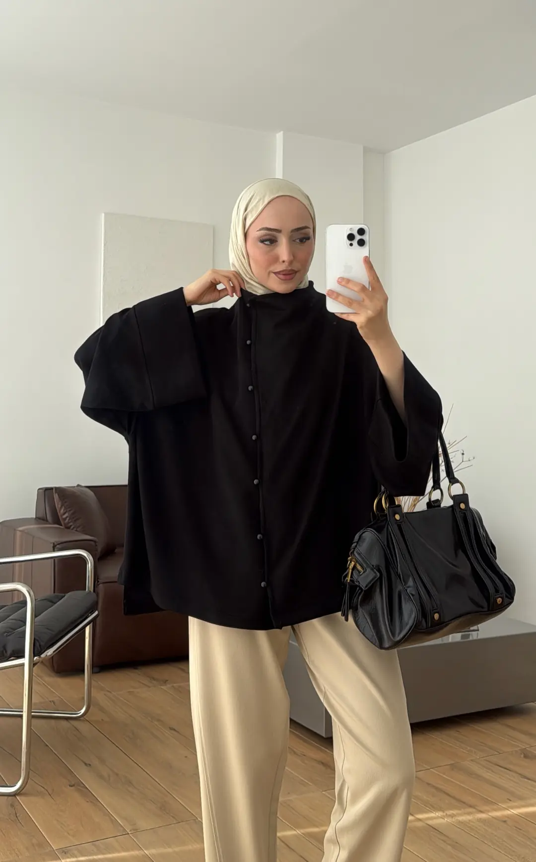 Tok Kumaş Oversize Mevsimlik Ceket Siyah