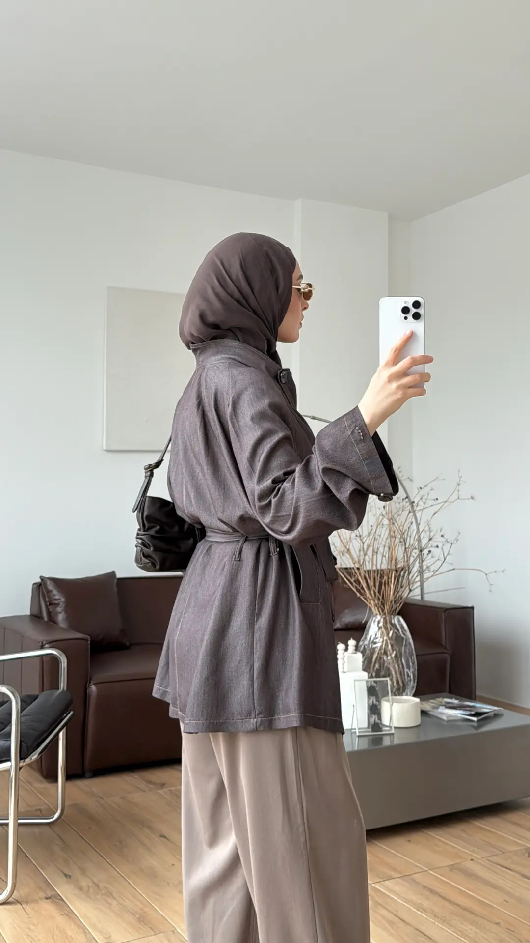 Salaş Yıkamalı Tencel Ceket Kahve