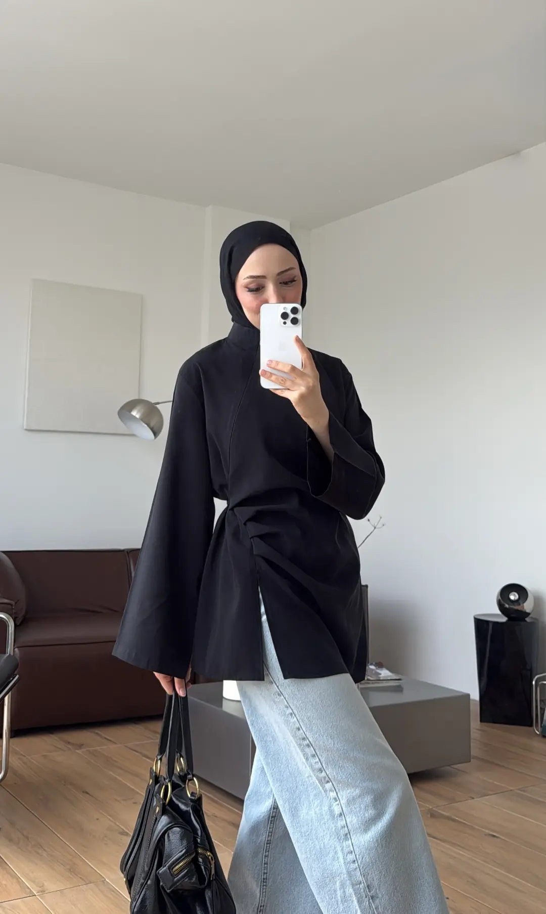 Modal Tasarım Bluz Siyah 