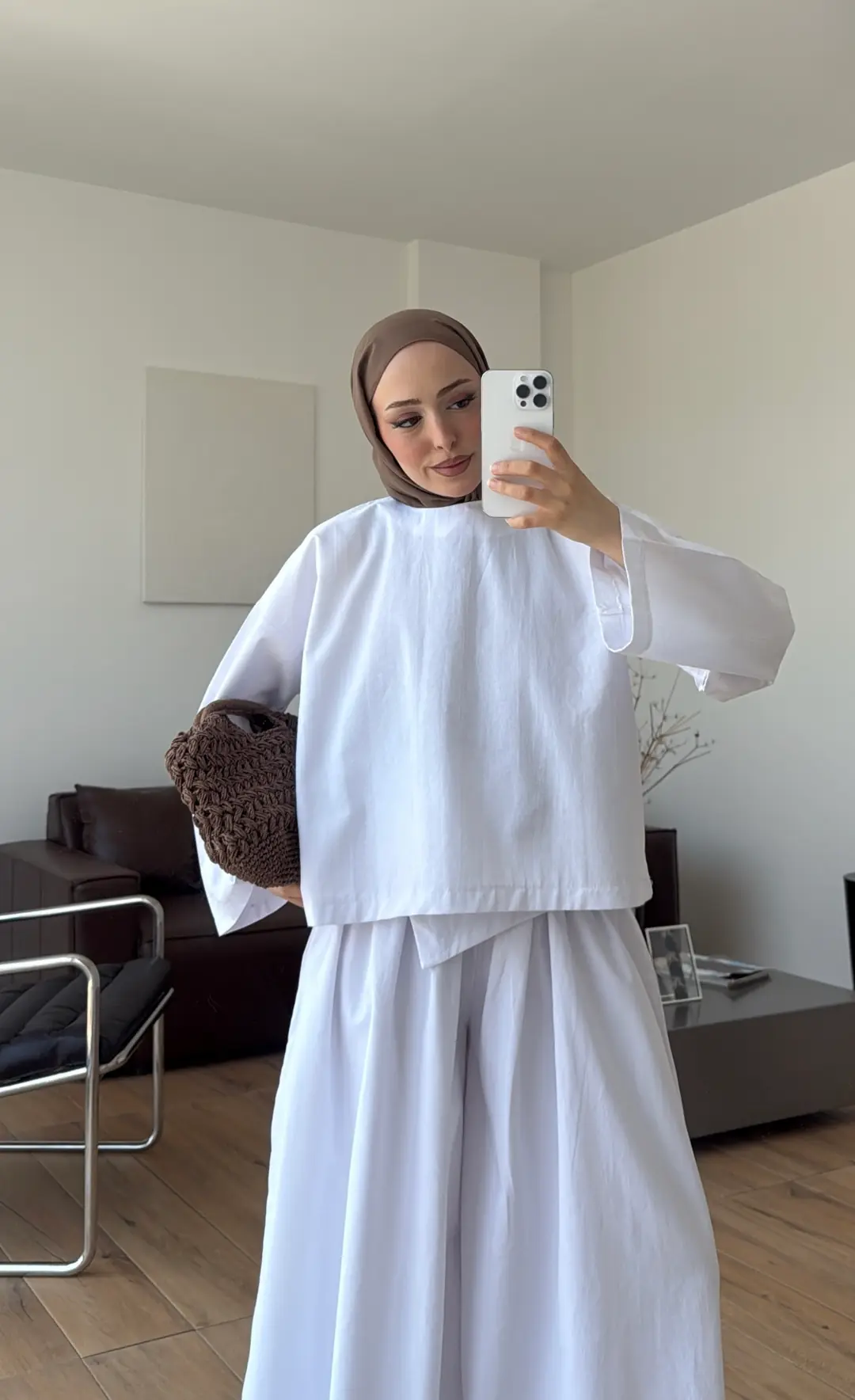 Lale Keten Takım Beyaz
