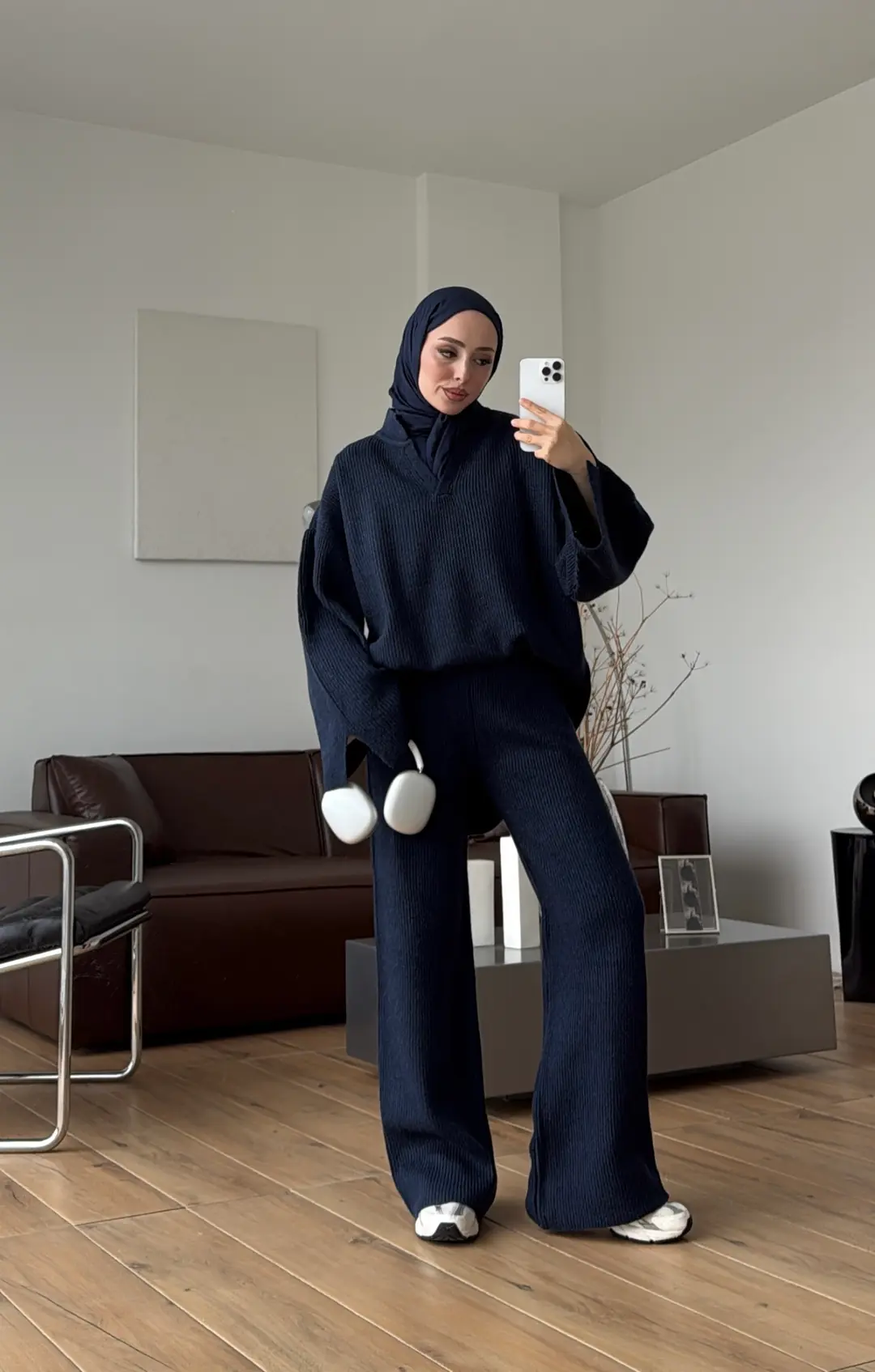 Polo Yaka Tok Kumaş Triko Takım Lacivert