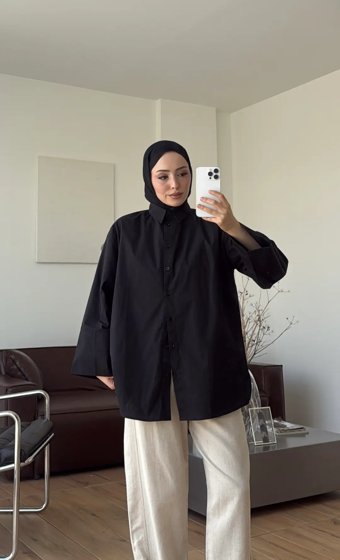 Kalın Manşetli Gömlek Siyah