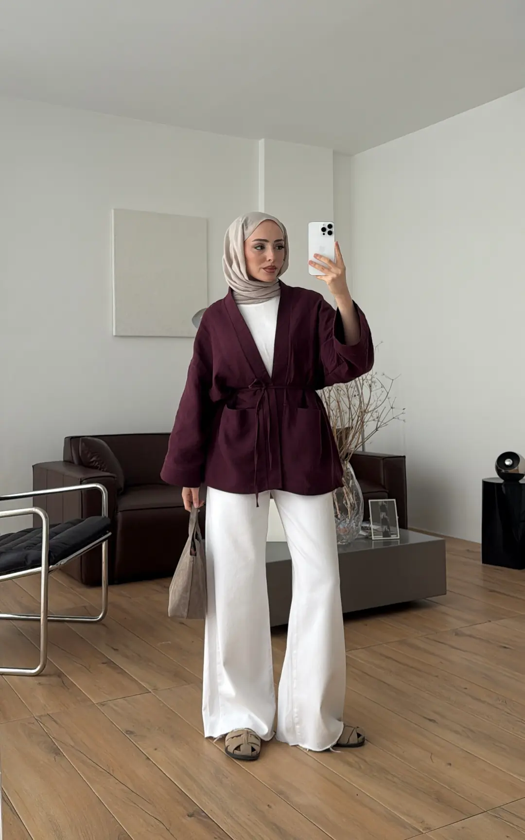Müslin Kimono Bordo