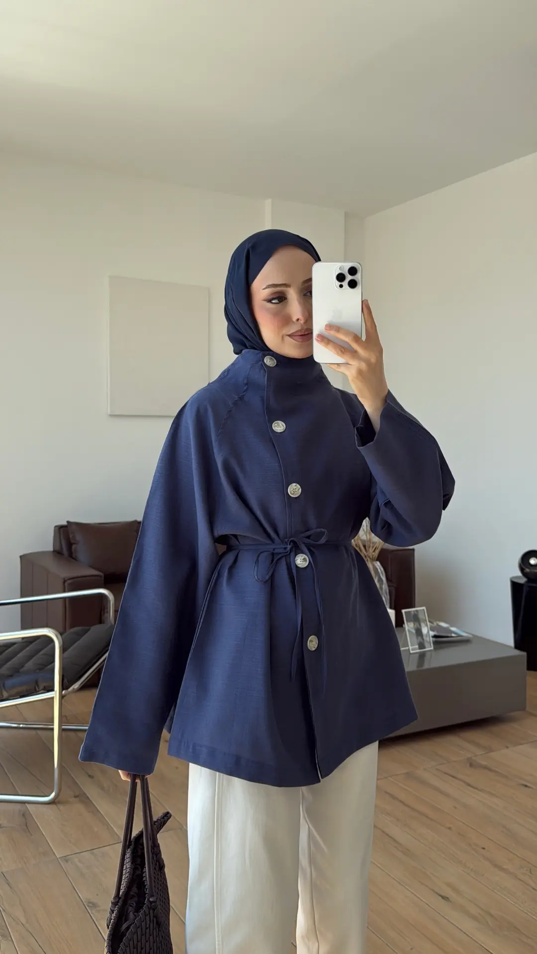 Dik Yaka Yazlık Ceket Lacivert